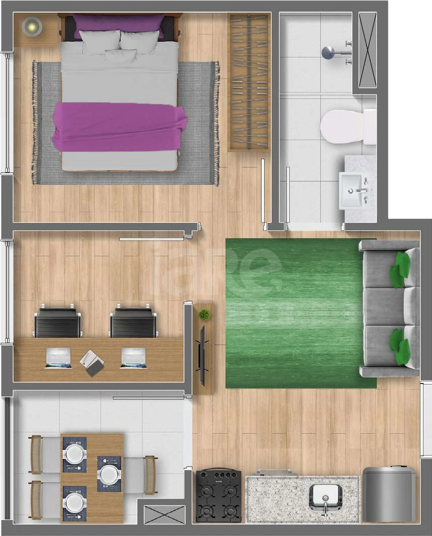 Planta — Apartamento 28 m²