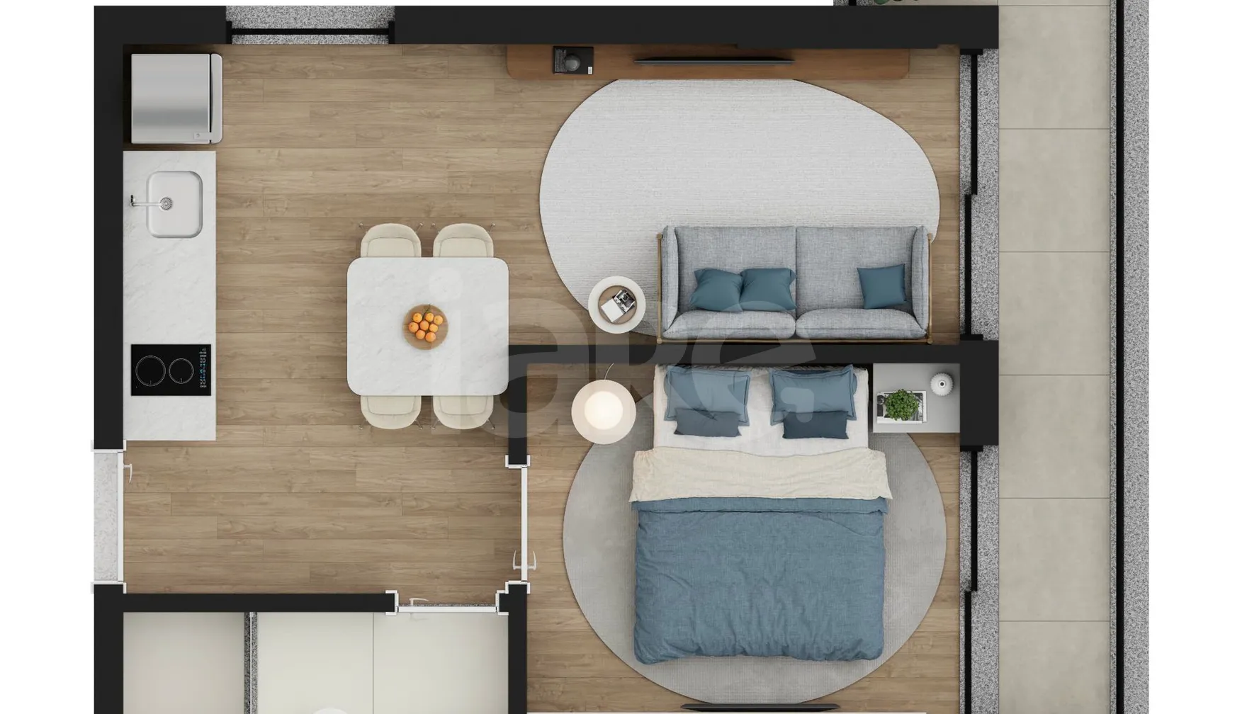 Planta — Apartamento 36,4 m²