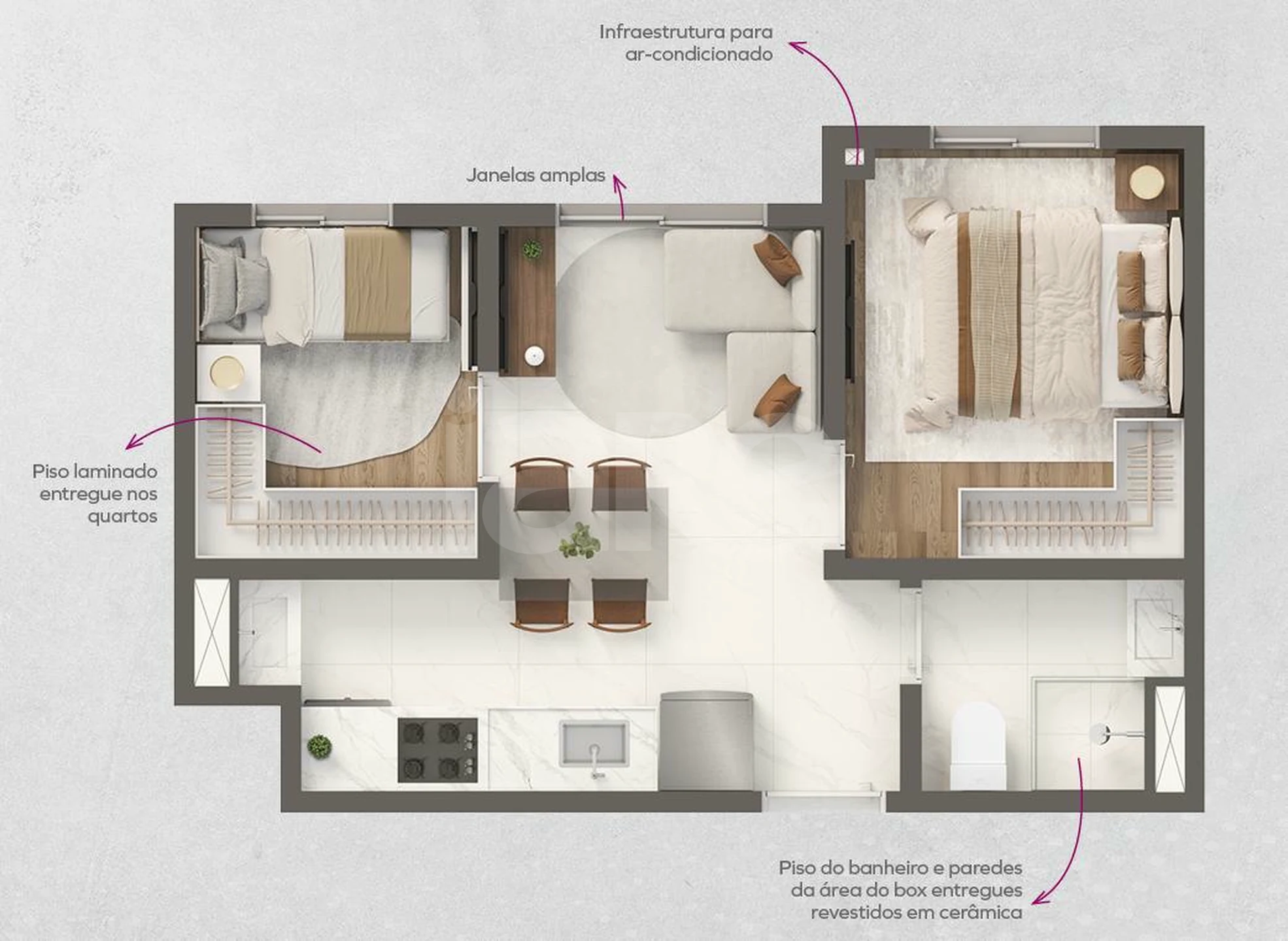 Planta — Apartamento 31,1 m²