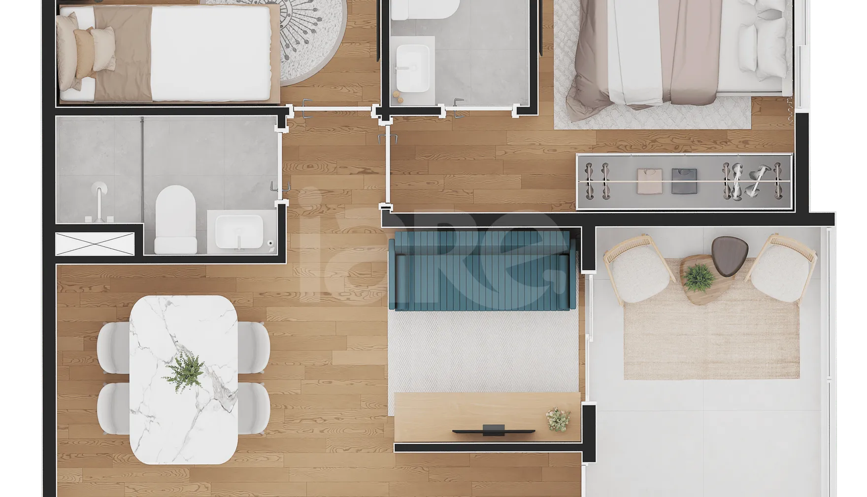Planta — Apartamento 48,9 m²