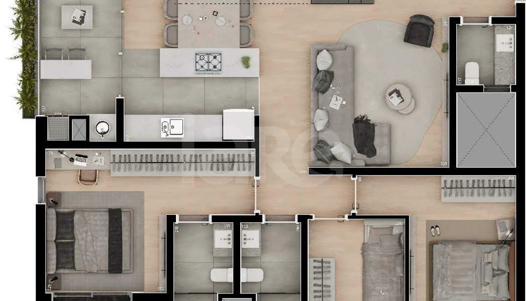 Planta — Cobertura Duplex 181,68 m²