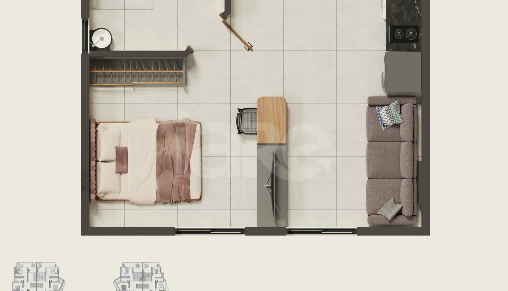 Planta — Studio 27 m²