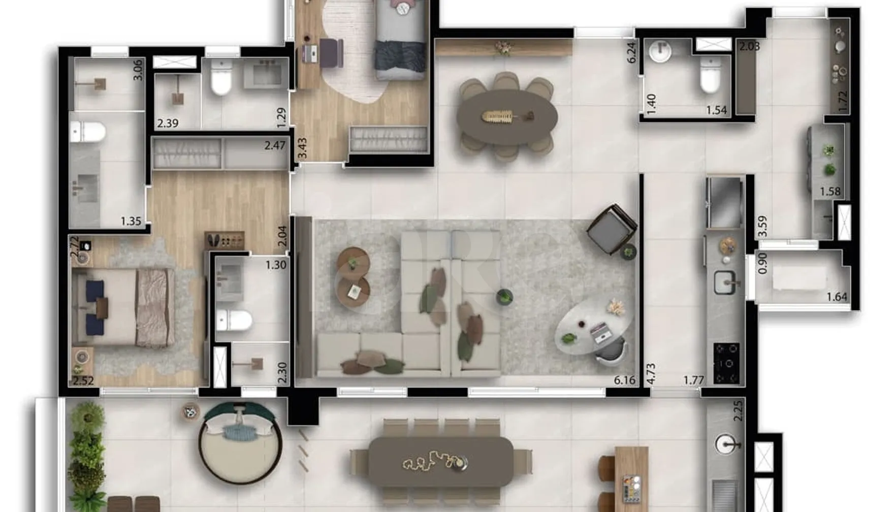 Planta — Garden 127,45 m²