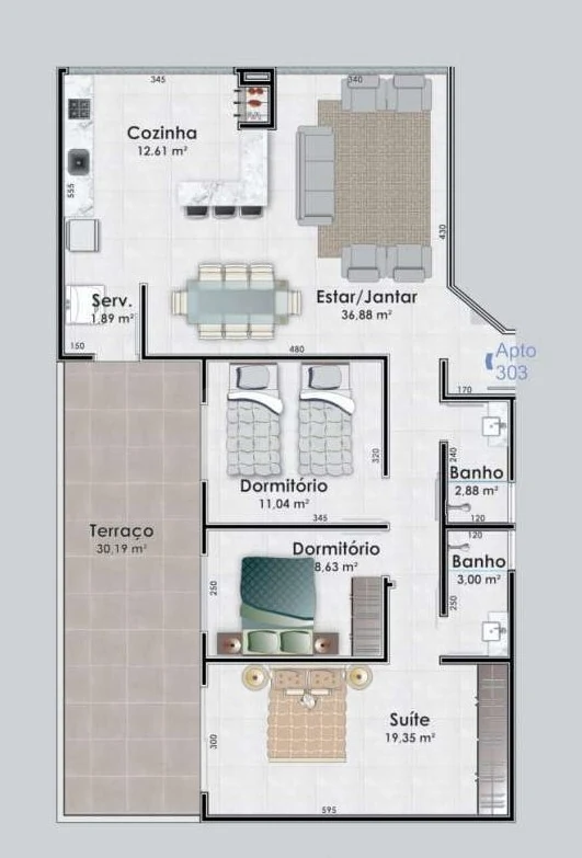 Planta — Garden 171,82 m²