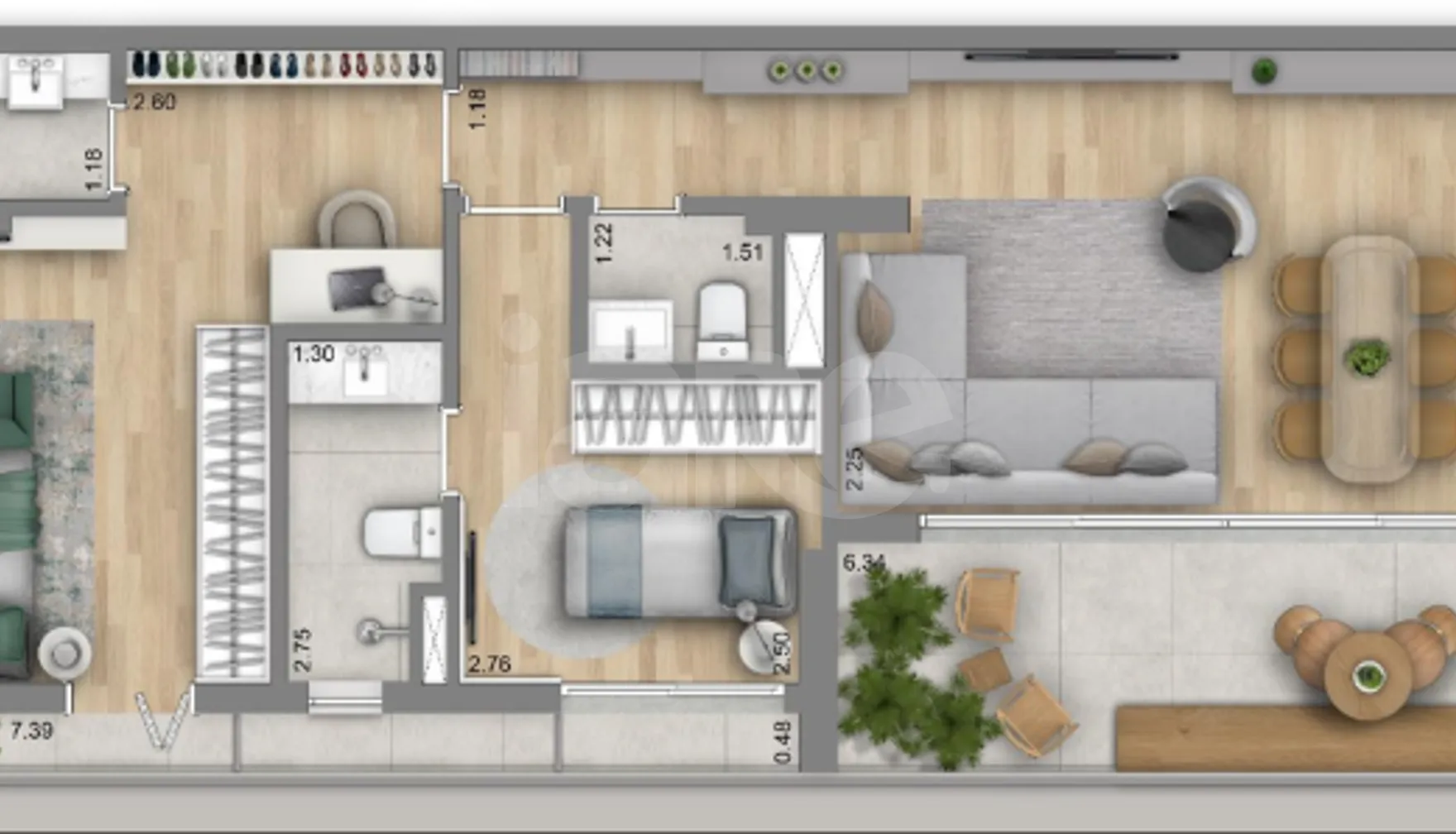 Planta — Apartamento 119,36 m²