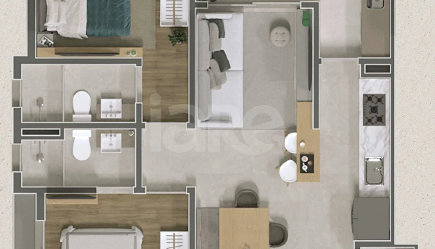 Planta — Apartamento 69 m²