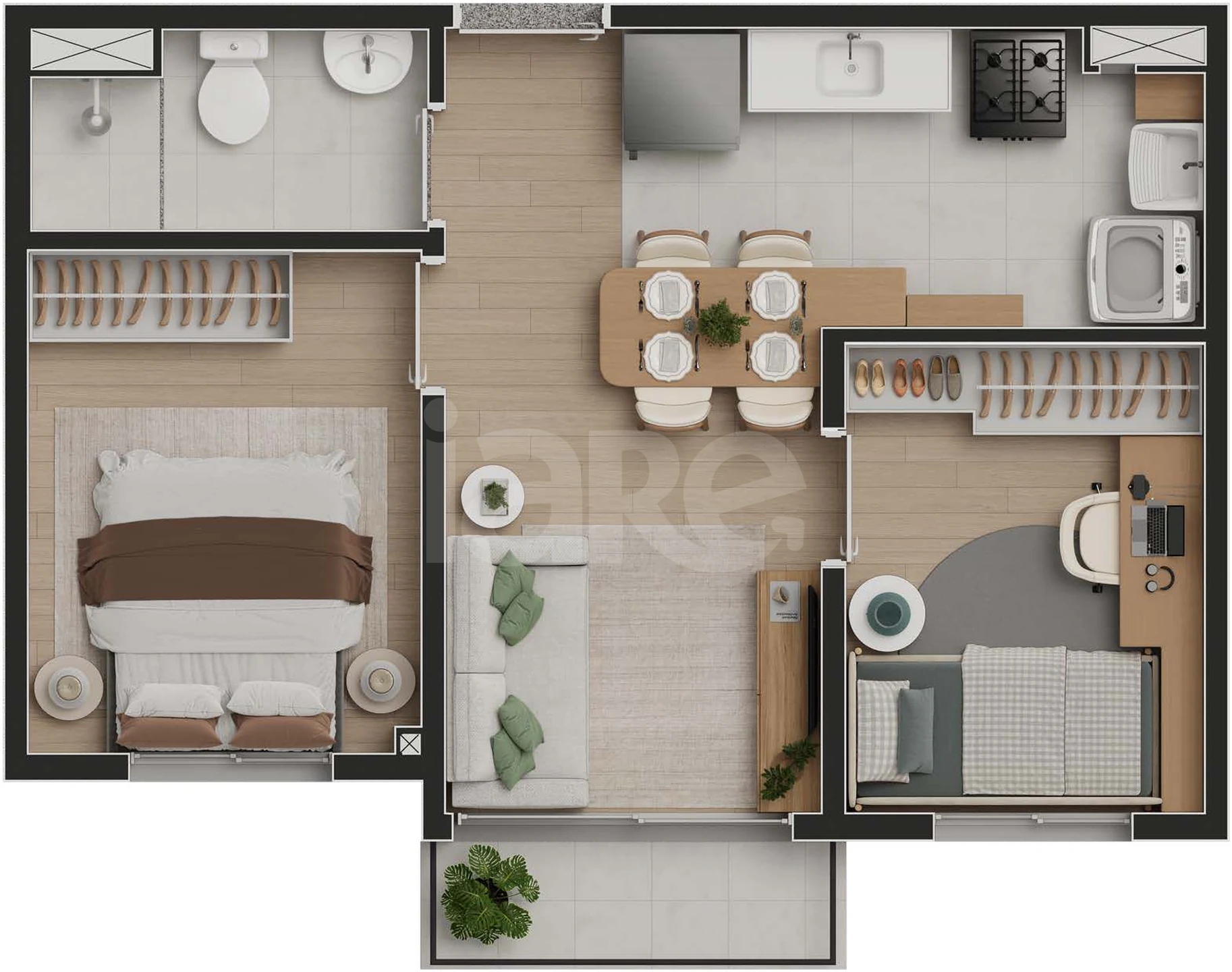 Planta — Apartamento 35,26 m²