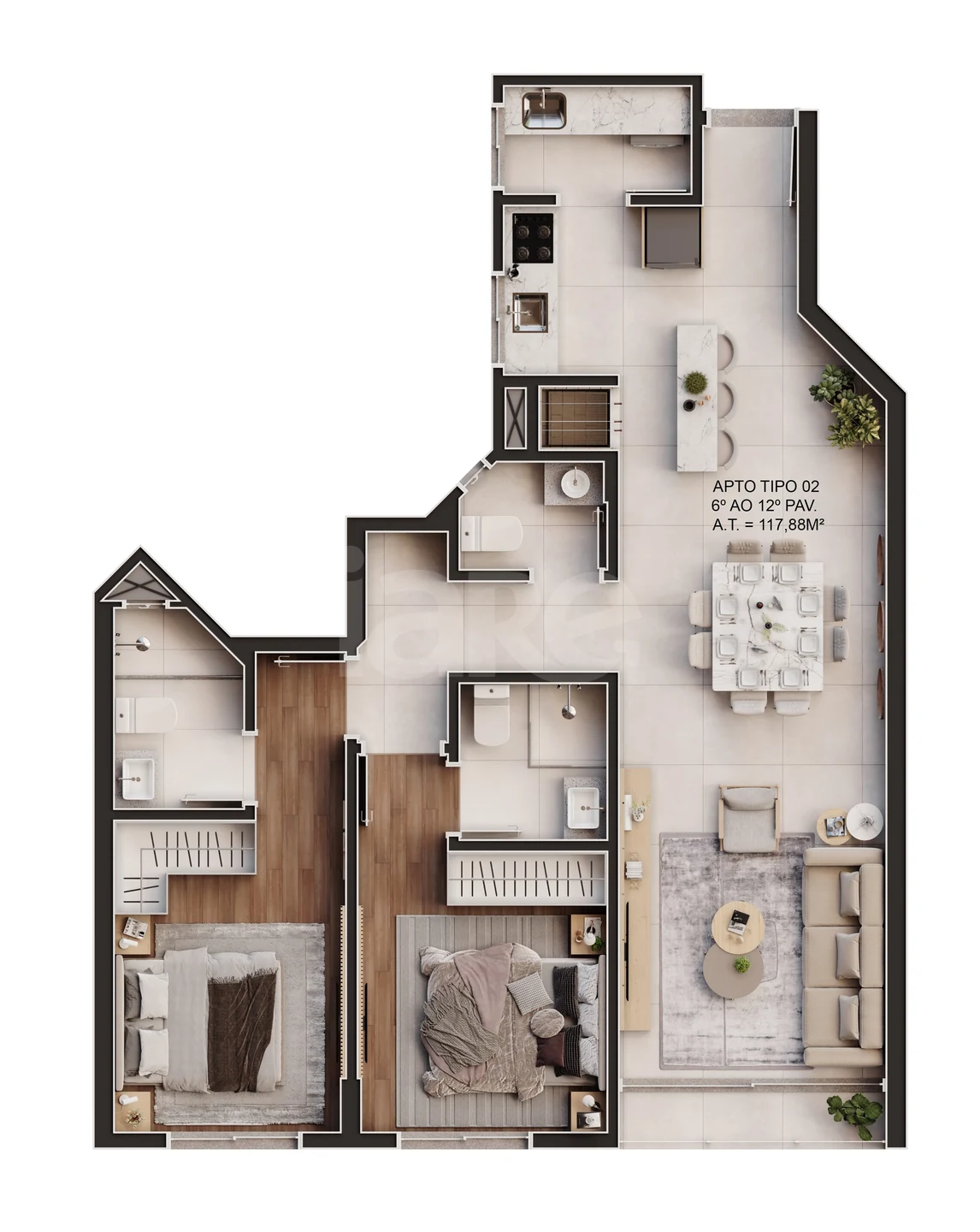 Planta — Garden 111,12 m²