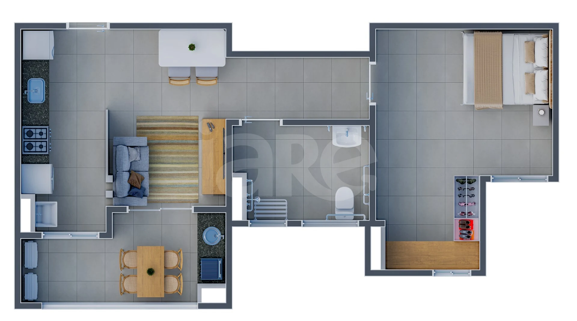 Planta — Apartamento 57,05 m²
