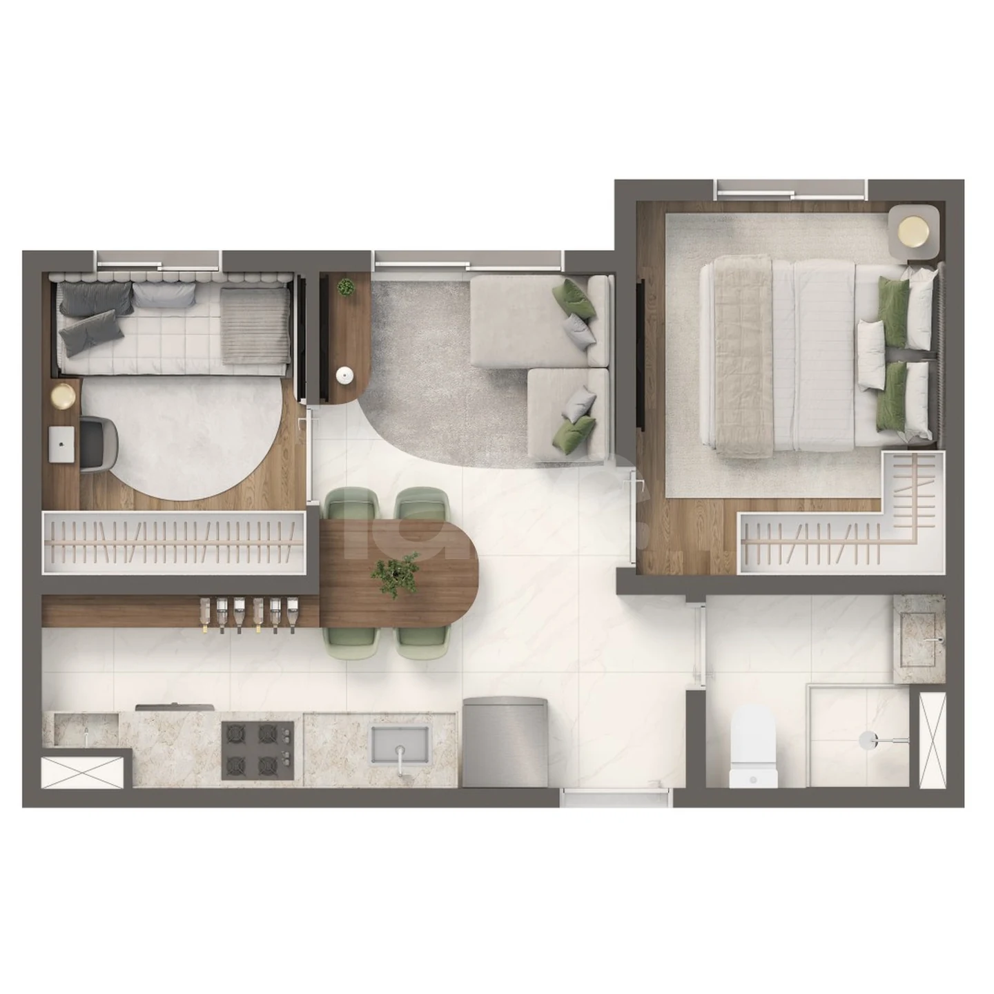 Planta — Apartamento 33,88 m²