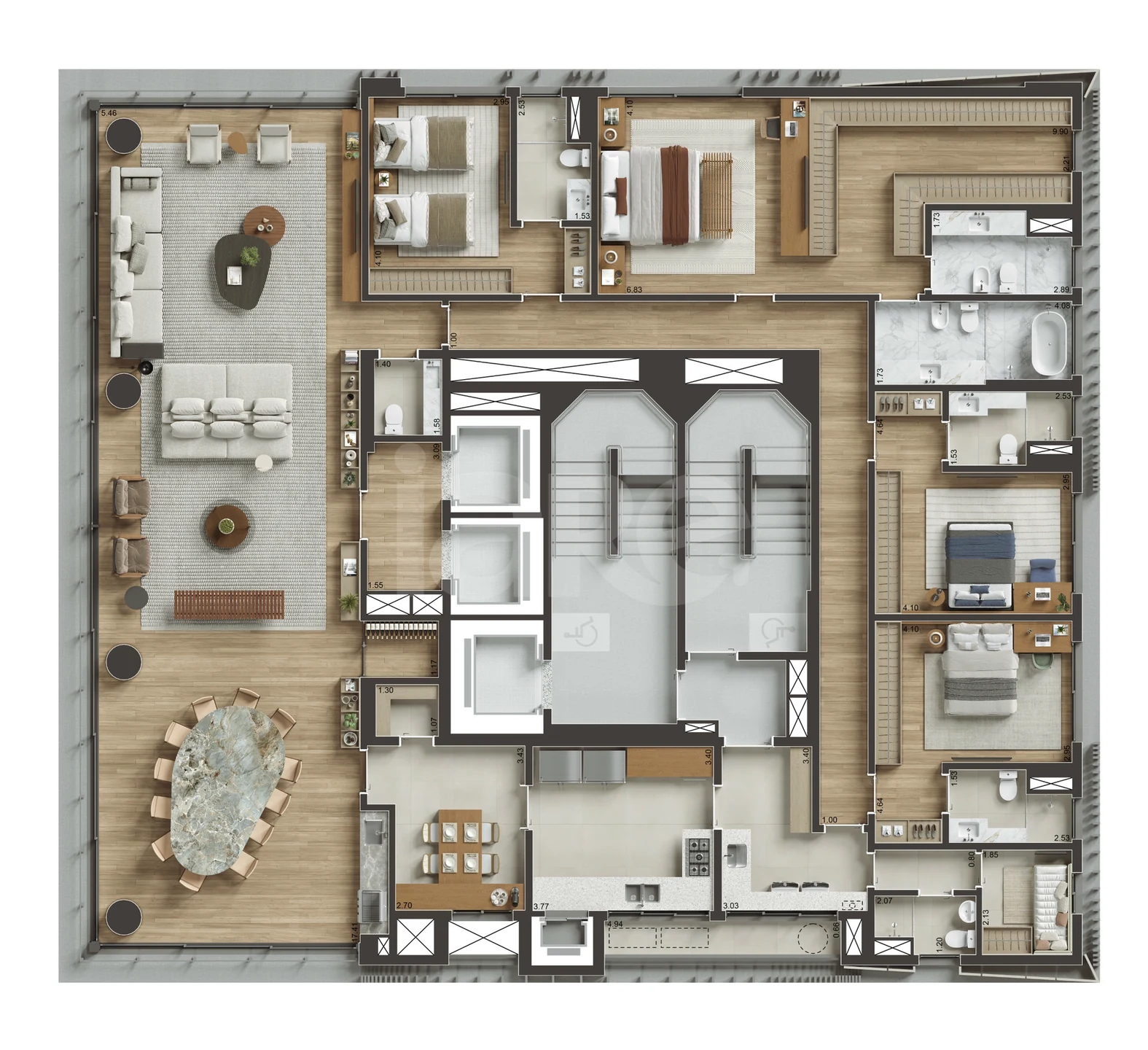 Planta — Apartamento 317 m²