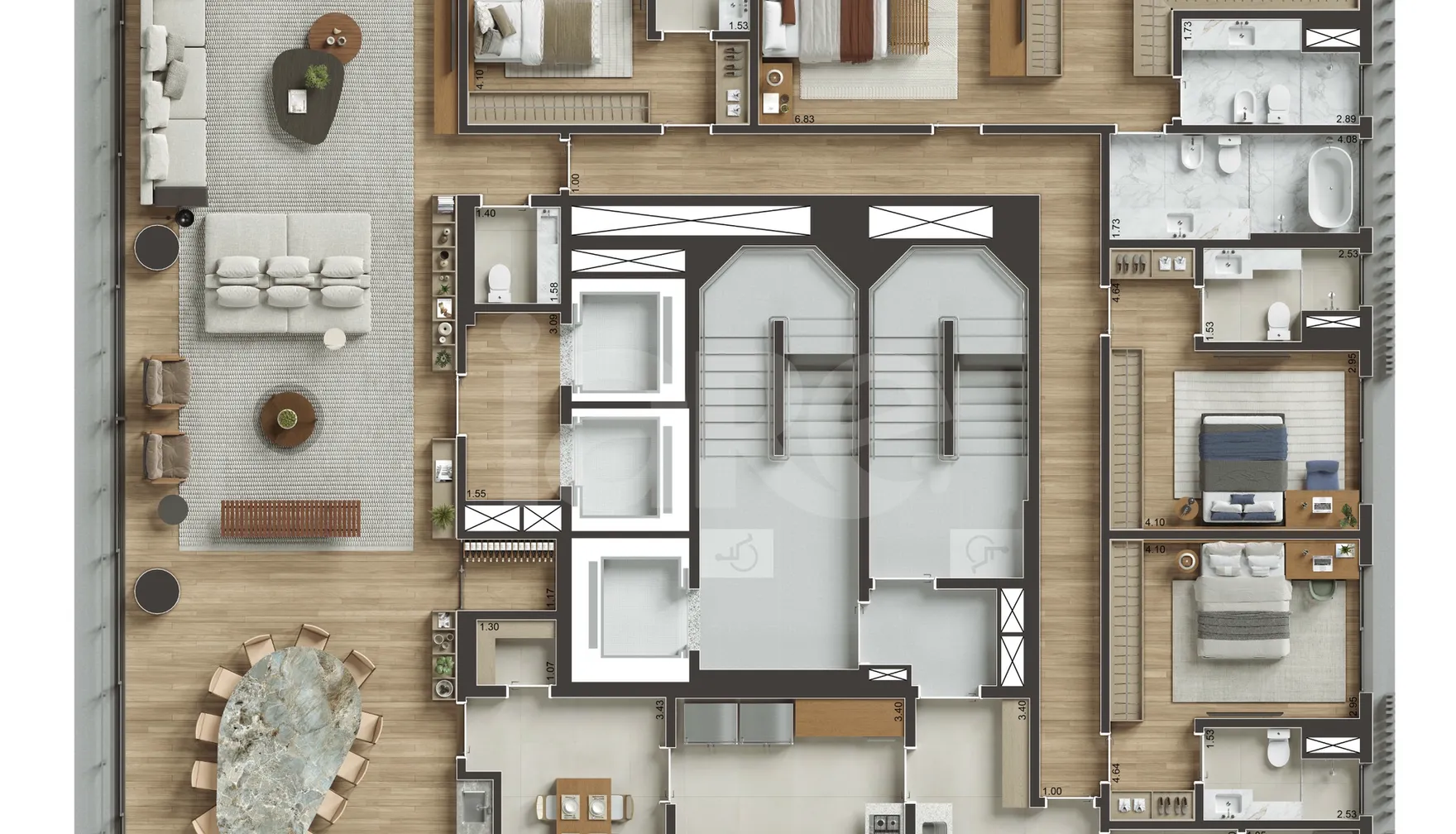 Planta — Apartamento 317 m²