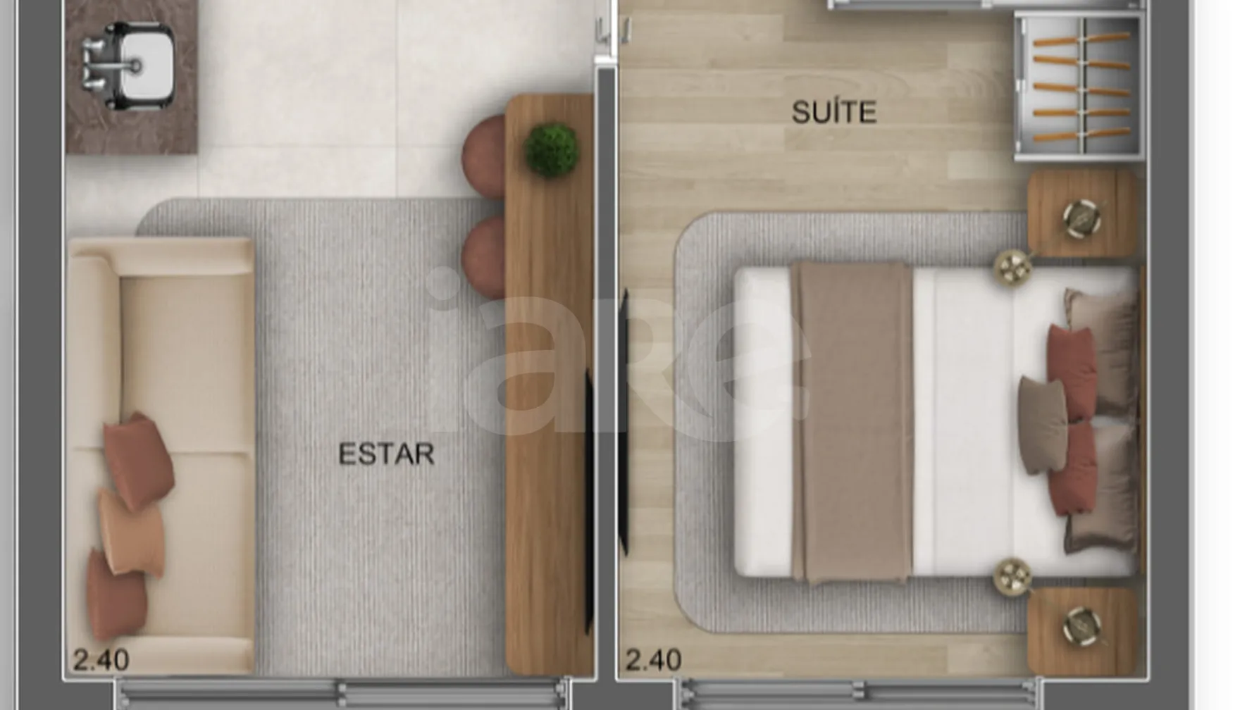 Planta — Apartamento 38,86 m²