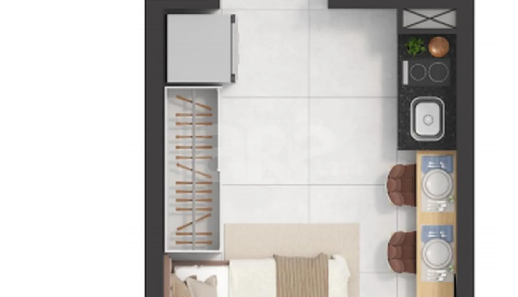 Planta — Studio 24,11 m²