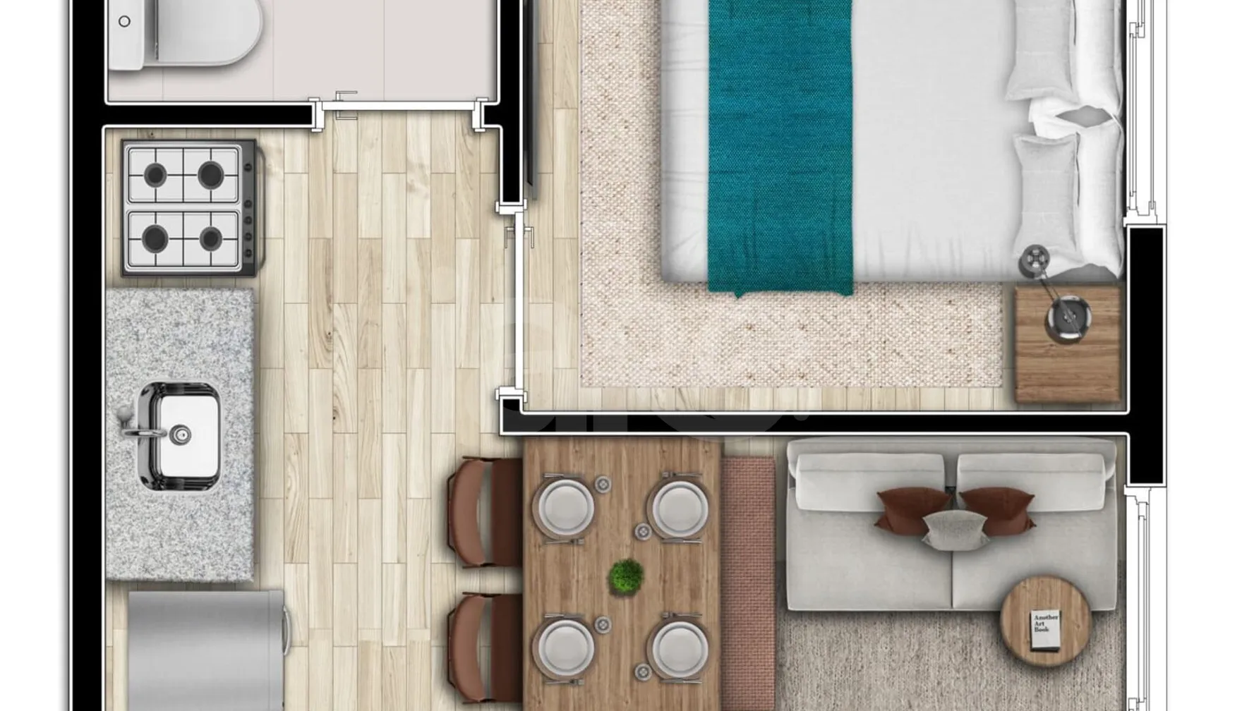 Planta — Studio 26,5 m²