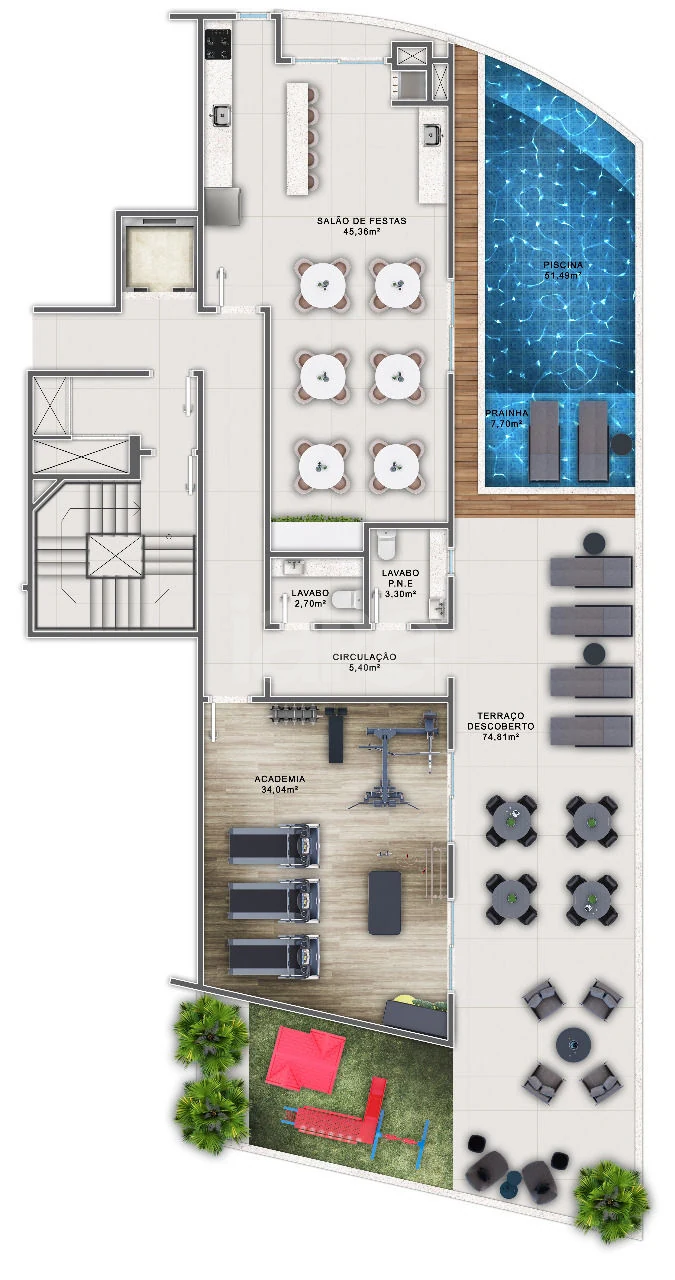 Planta — Pavimento lazer