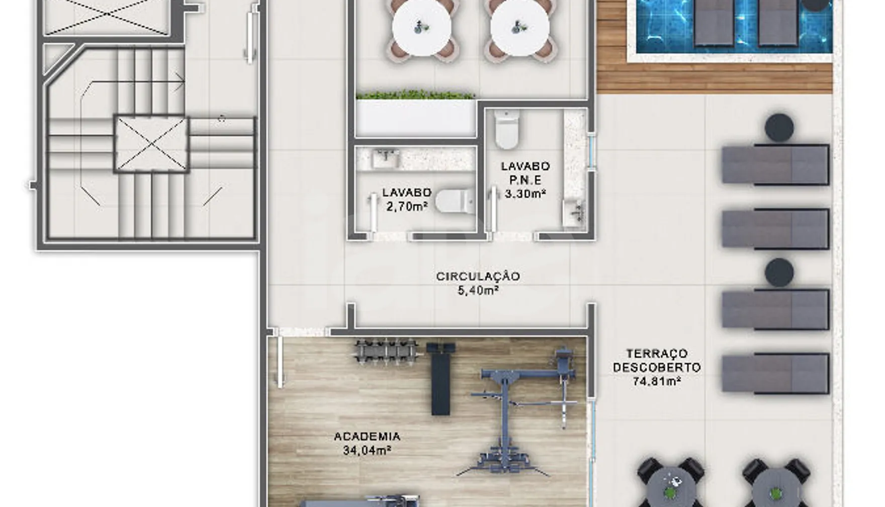 Planta — Pavimento lazer