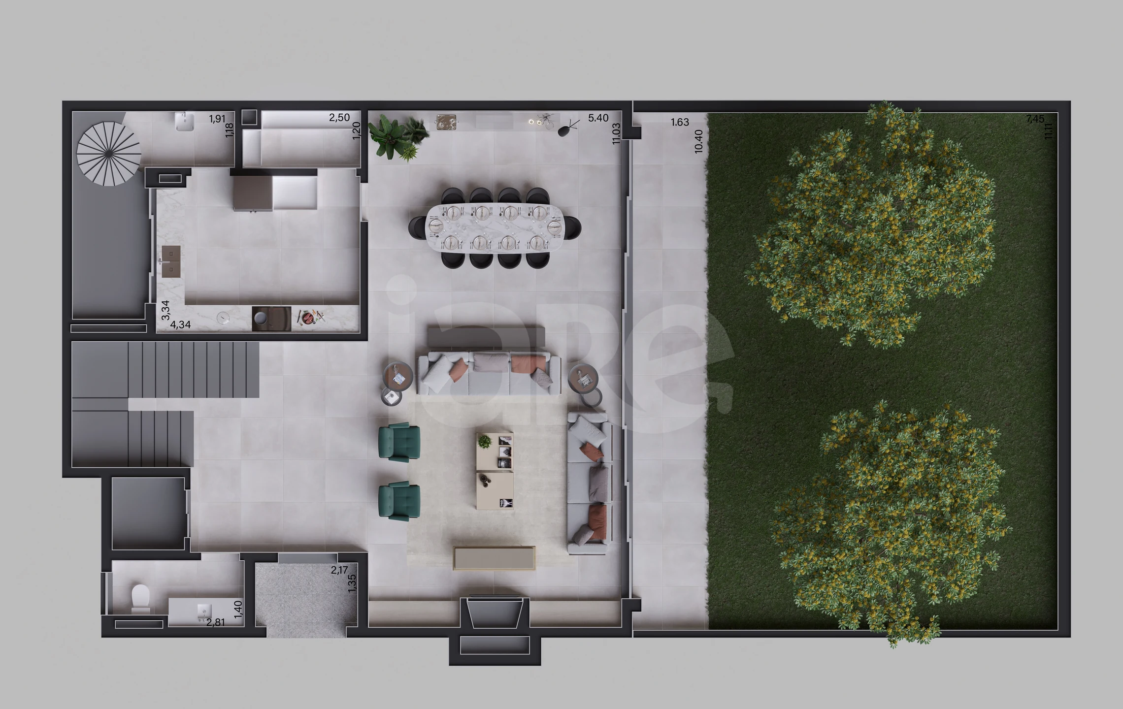 Planta — Planta 02 - 4 dorm 676,05m² - pavimento térreo