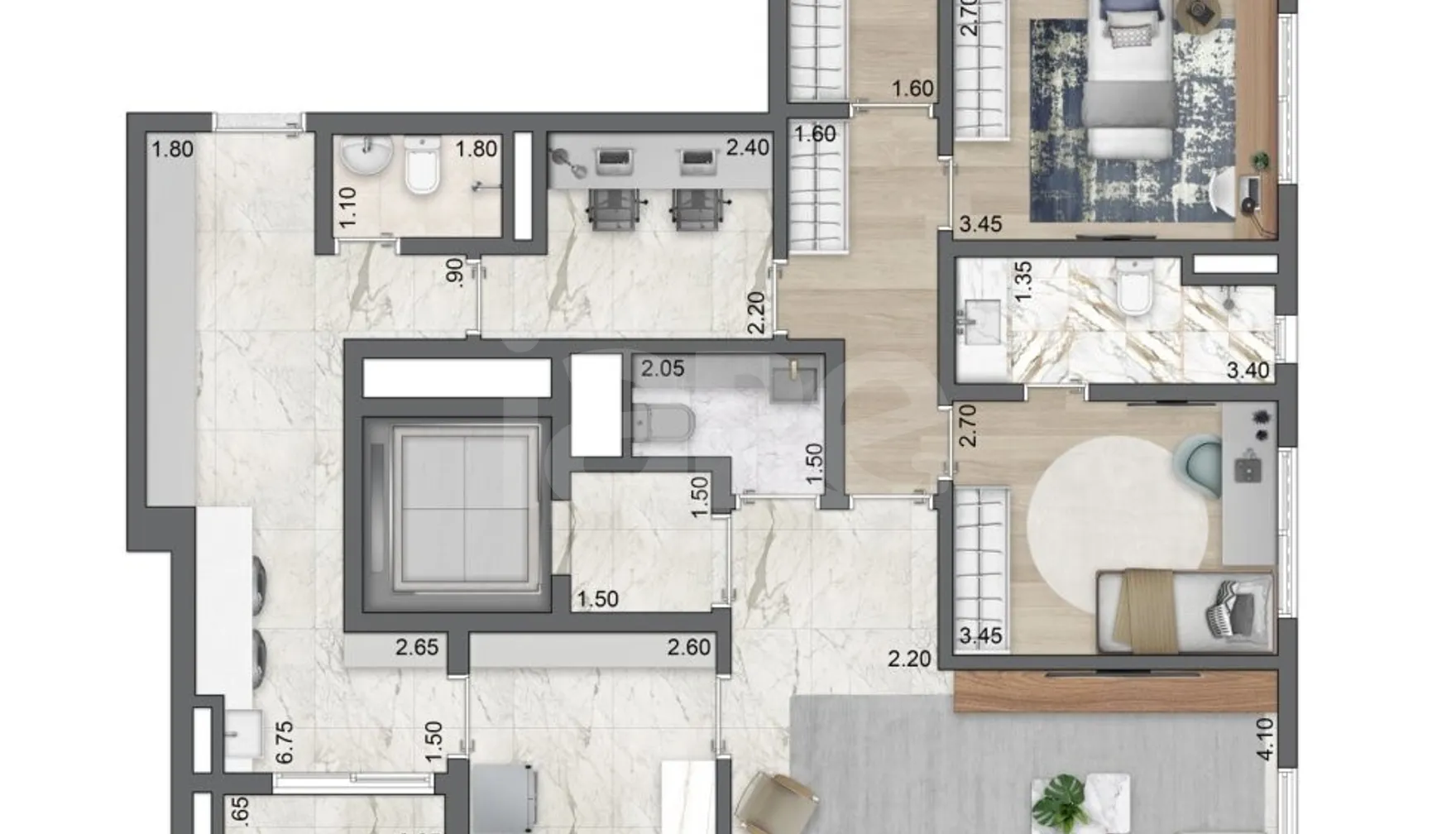 Planta — Apartamento 174,5 m²