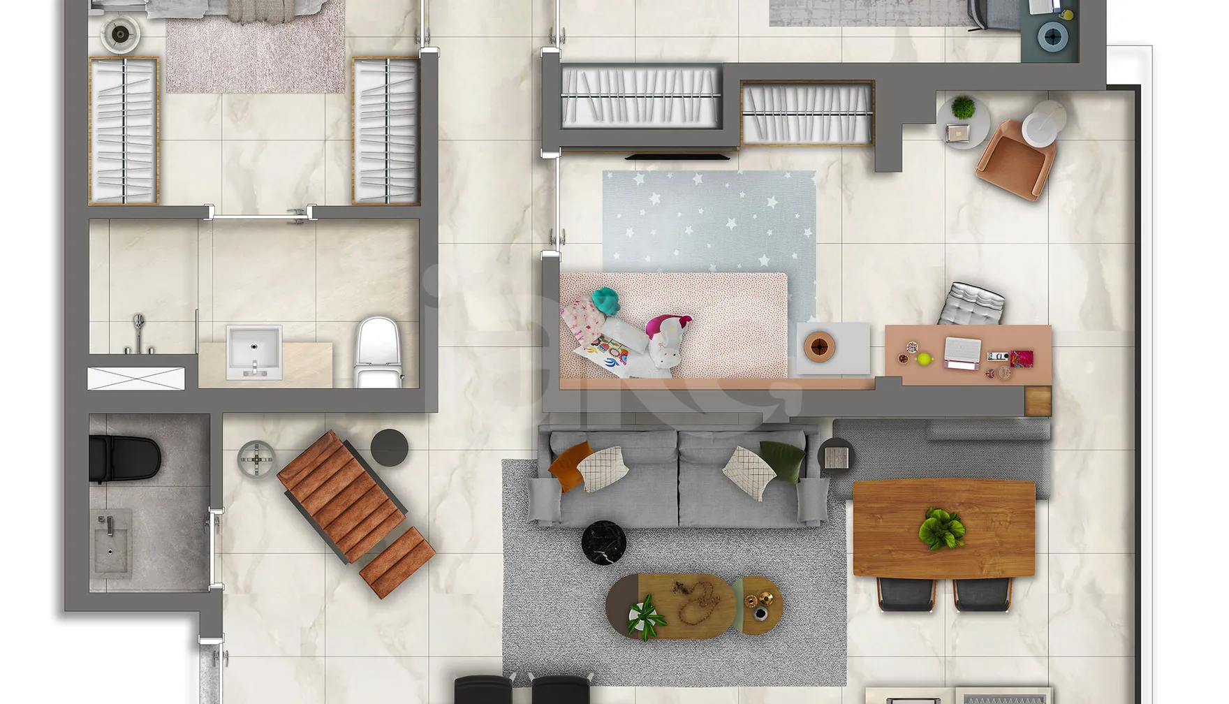 Planta — Apartamento 92,22 m²