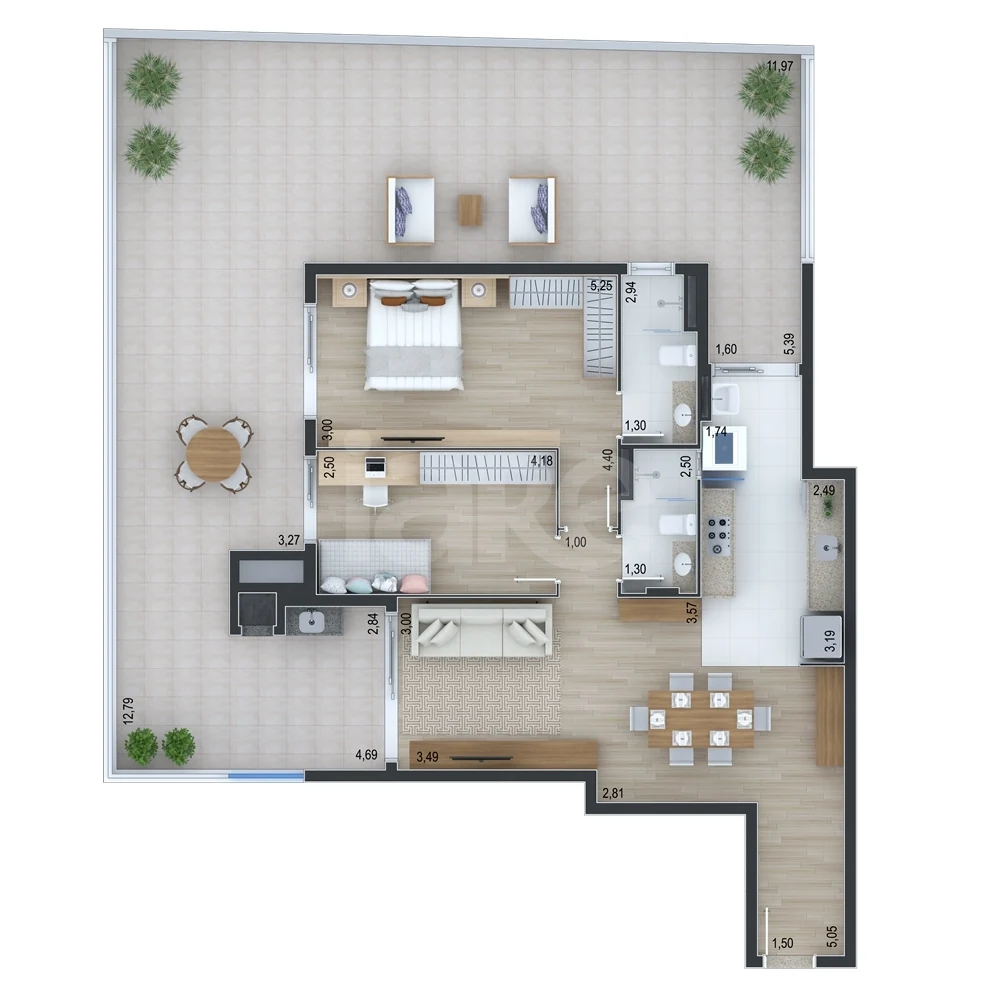 Planta — Apartamento 94,34 m²