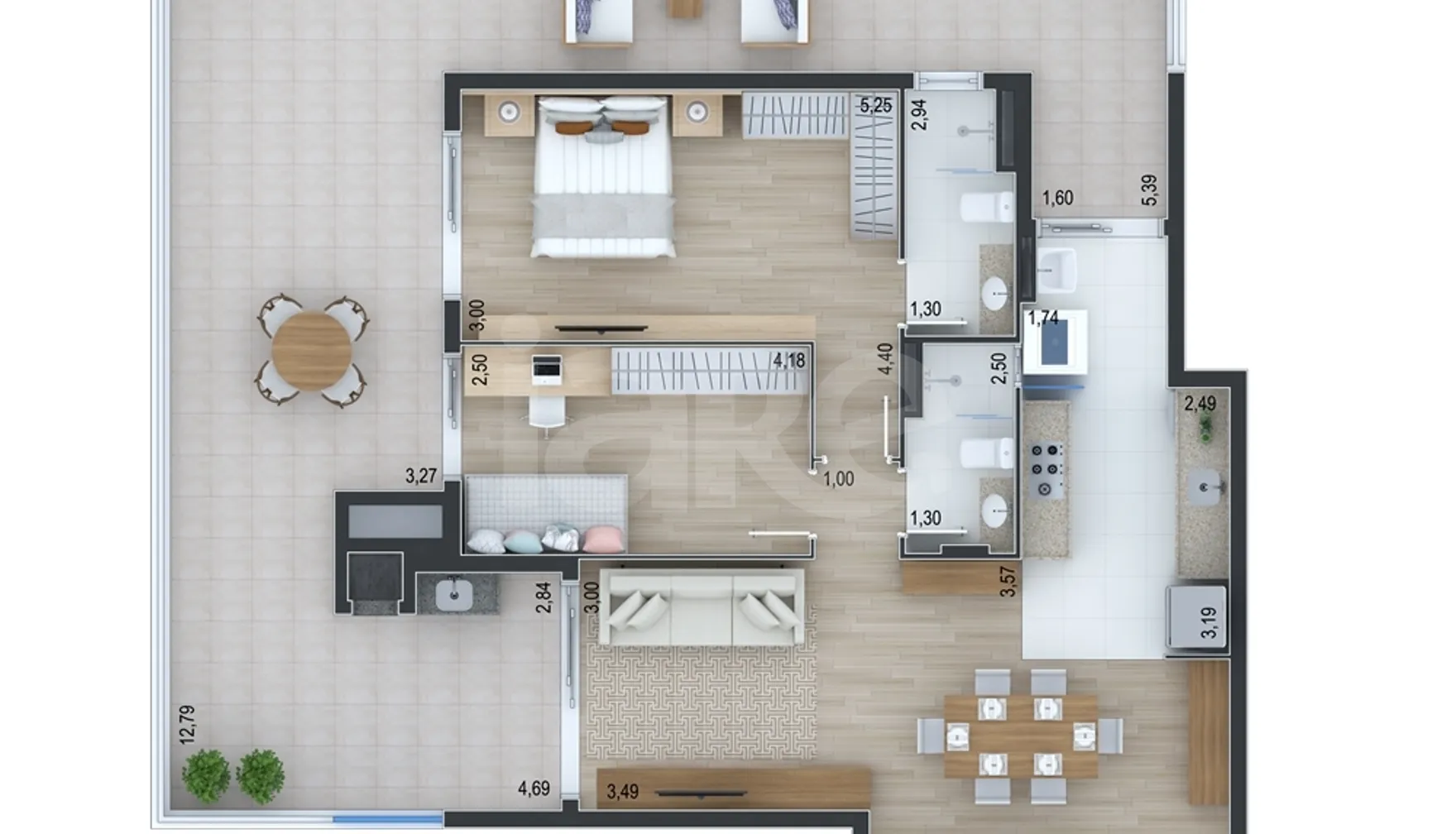 Planta — Apartamento 94,34 m²