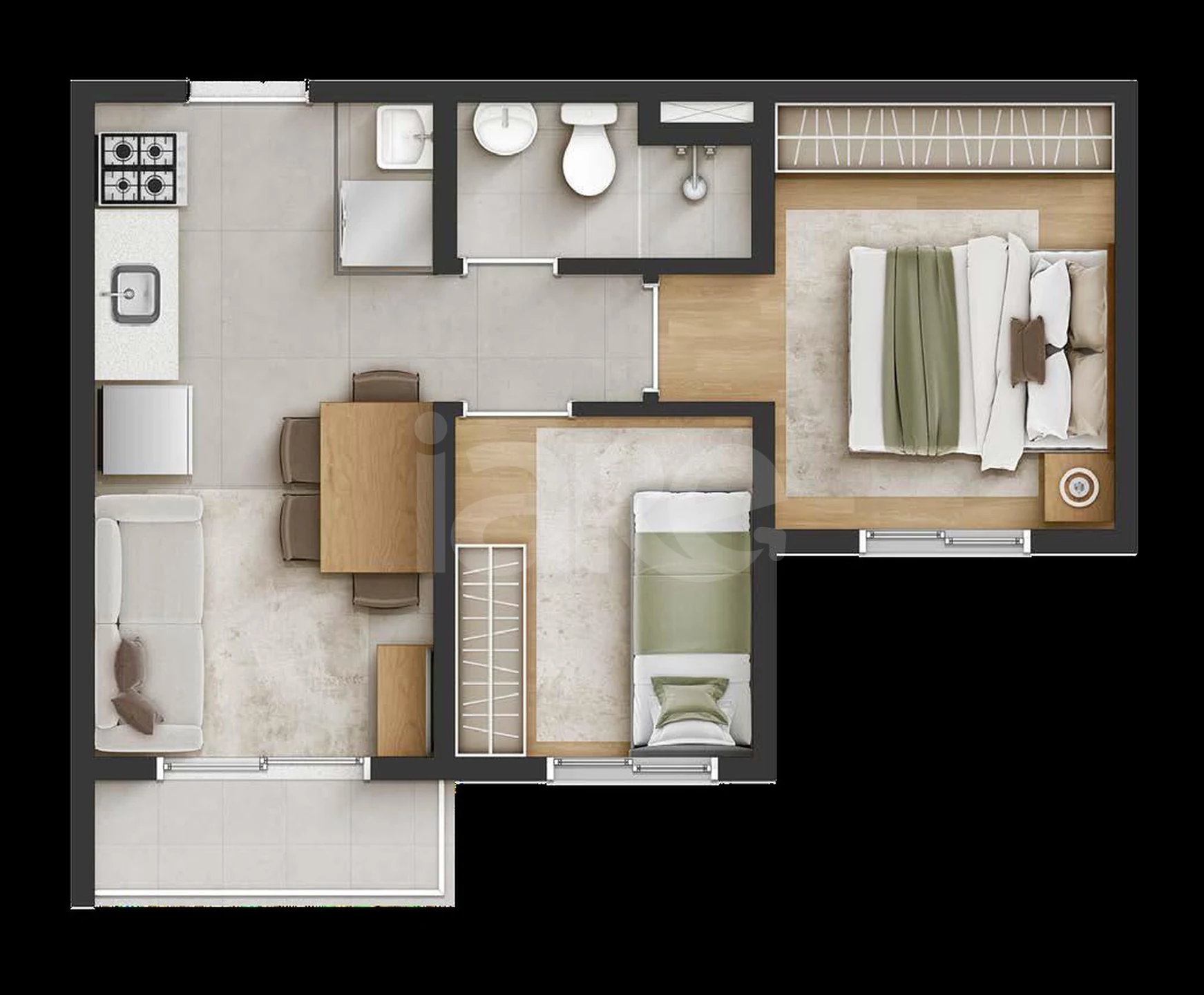 Planta — Apartamento 34 m²