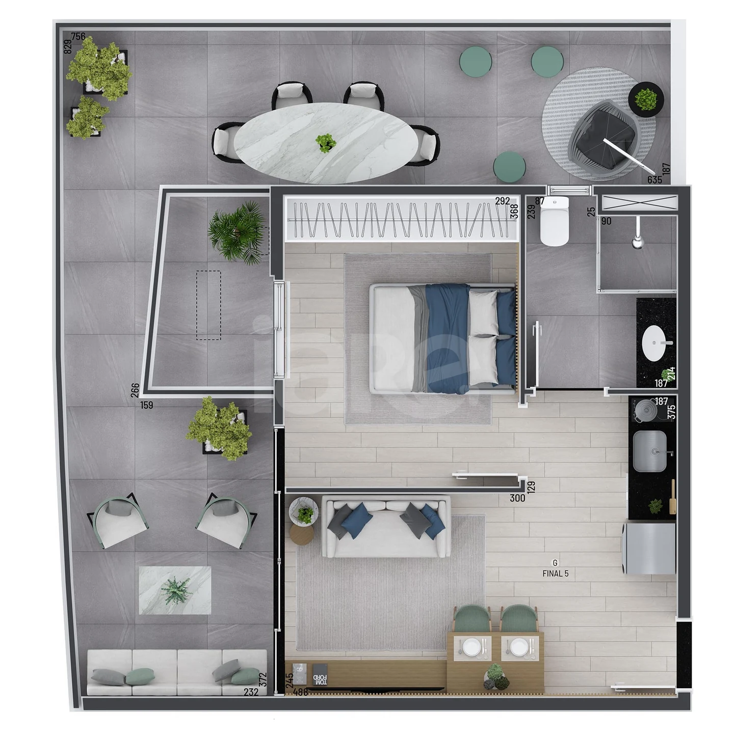 Planta — Garden 66,37 m²