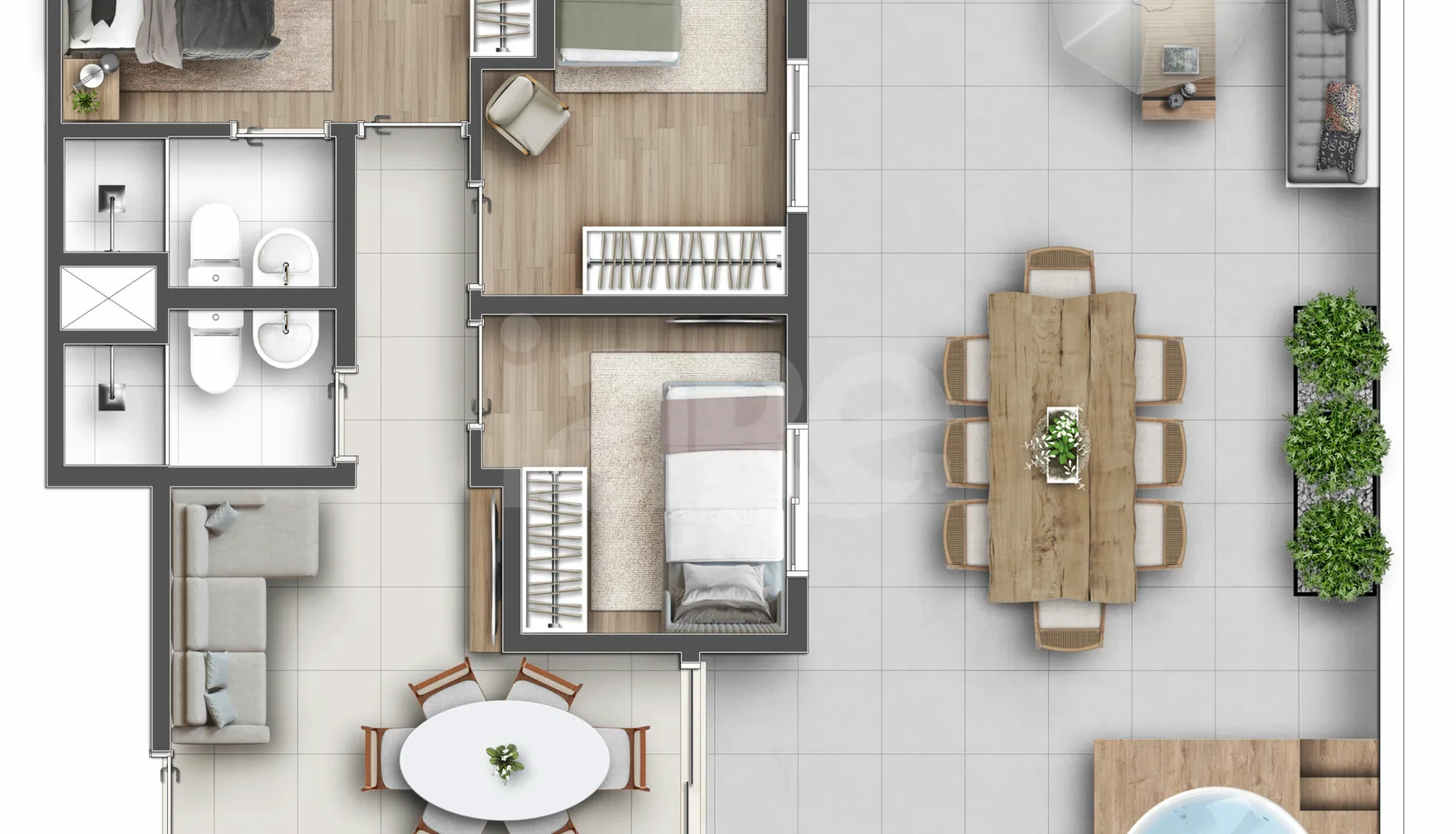 Planta — Garden 92,2 m²