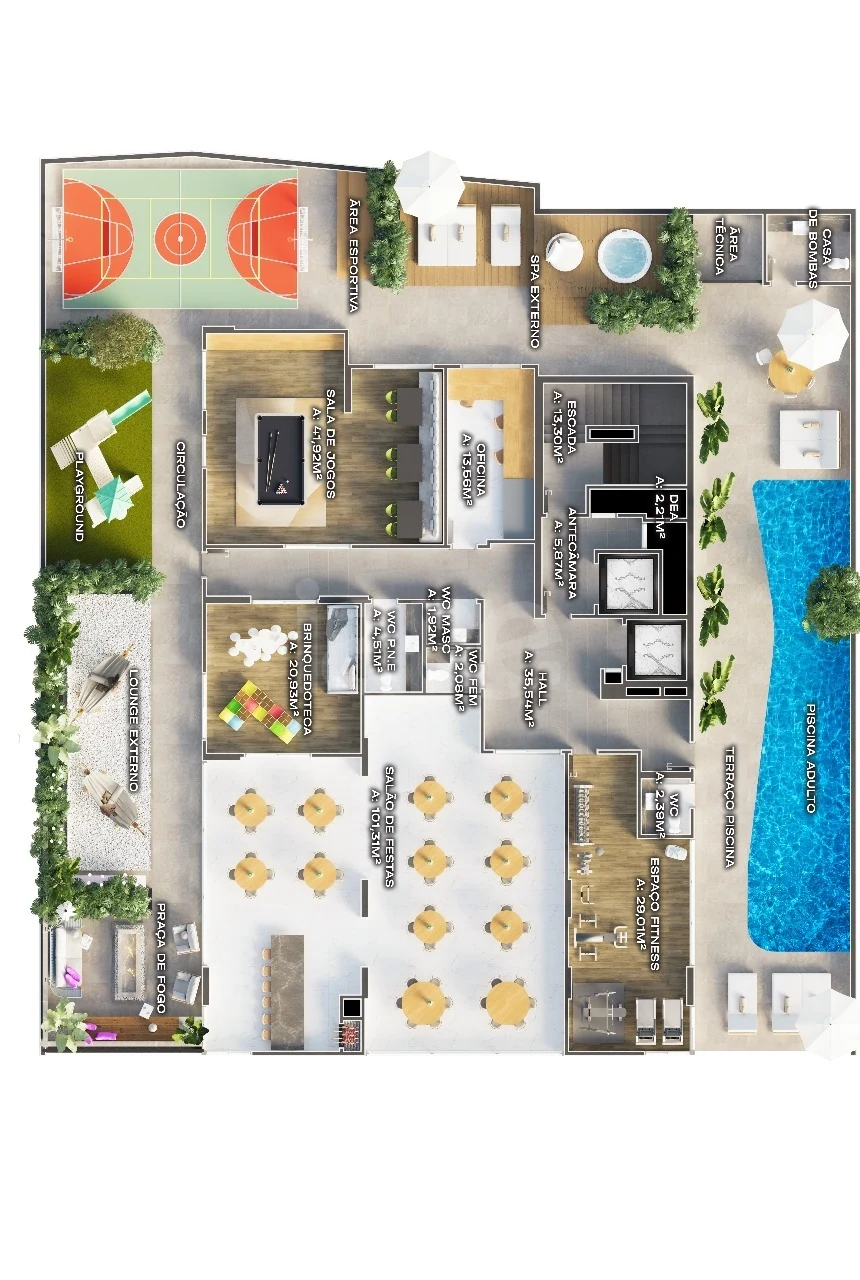 Planta — Pavimento lazer