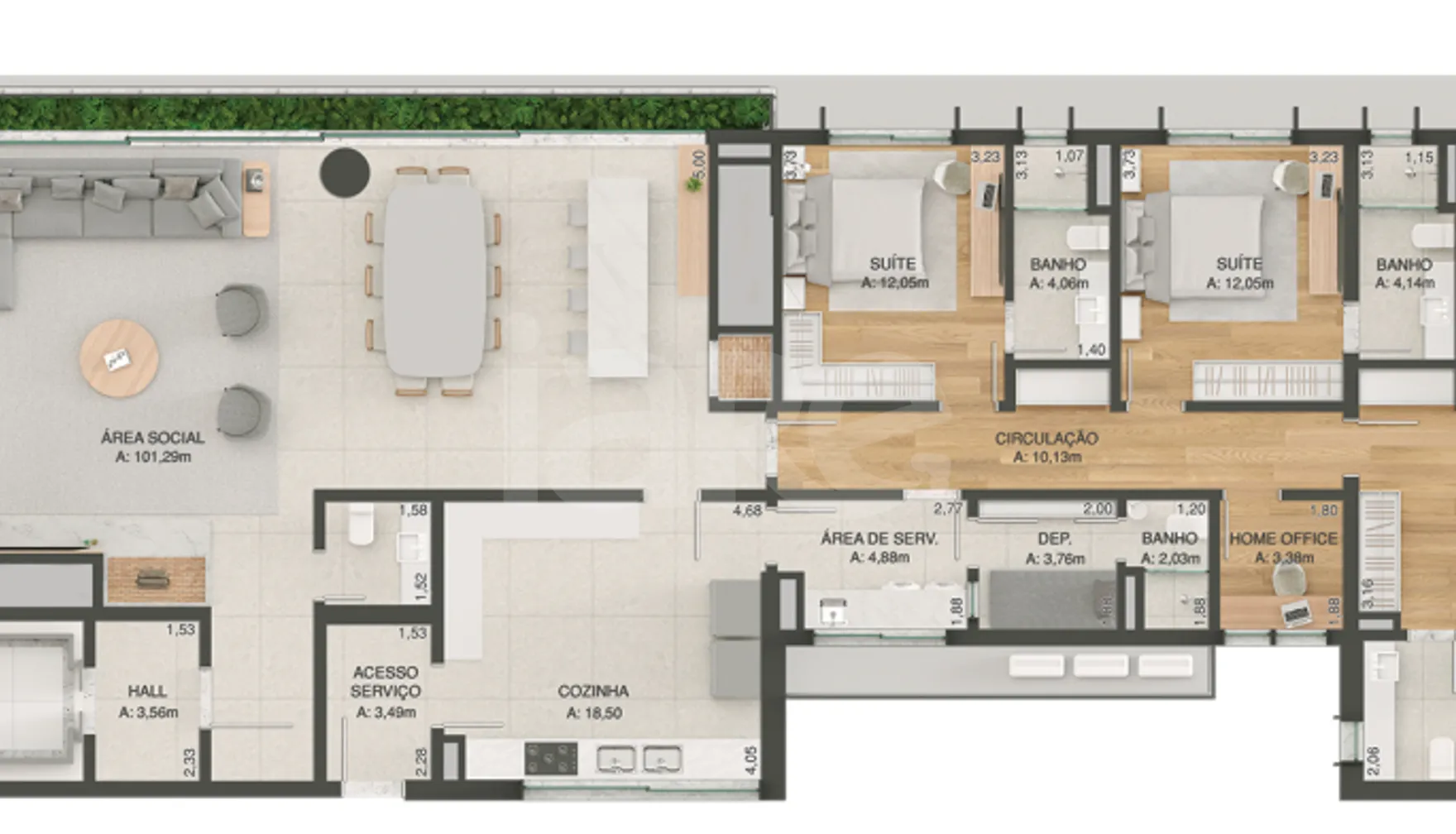 Planta — Apartamento 261,69 m²