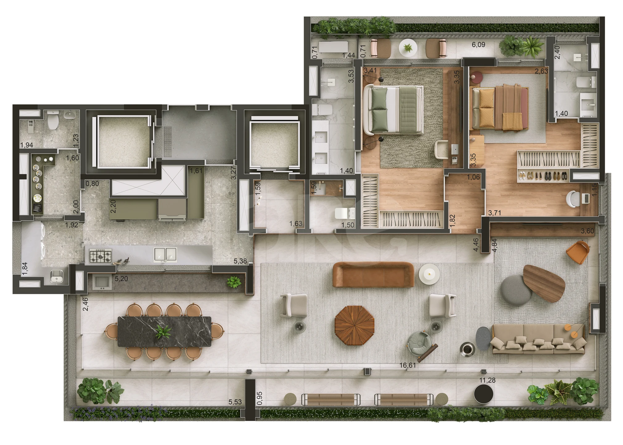 Planta — Apartamento 191,08 m²