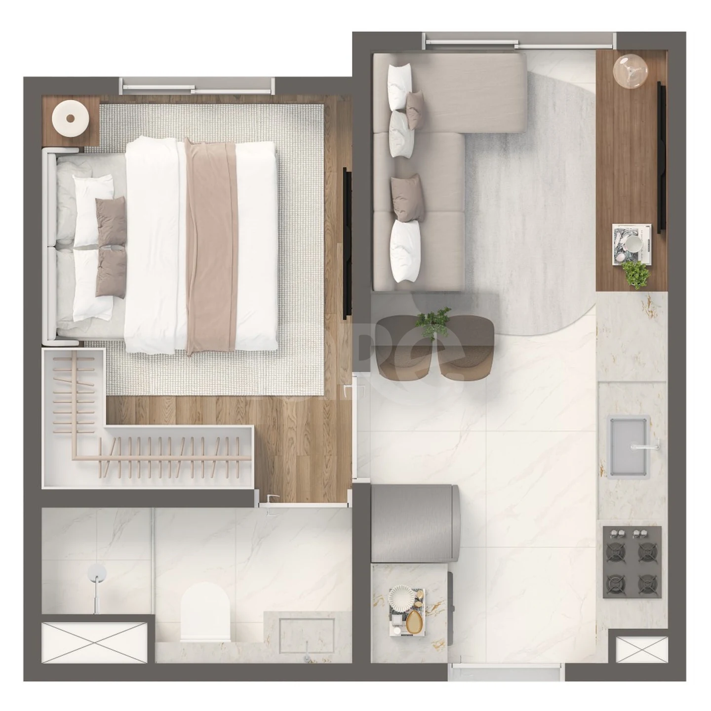 Planta — Apartamento 35,05 m²