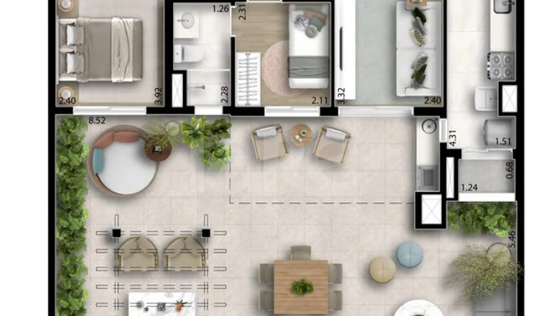Planta — Garden 129,69 m²