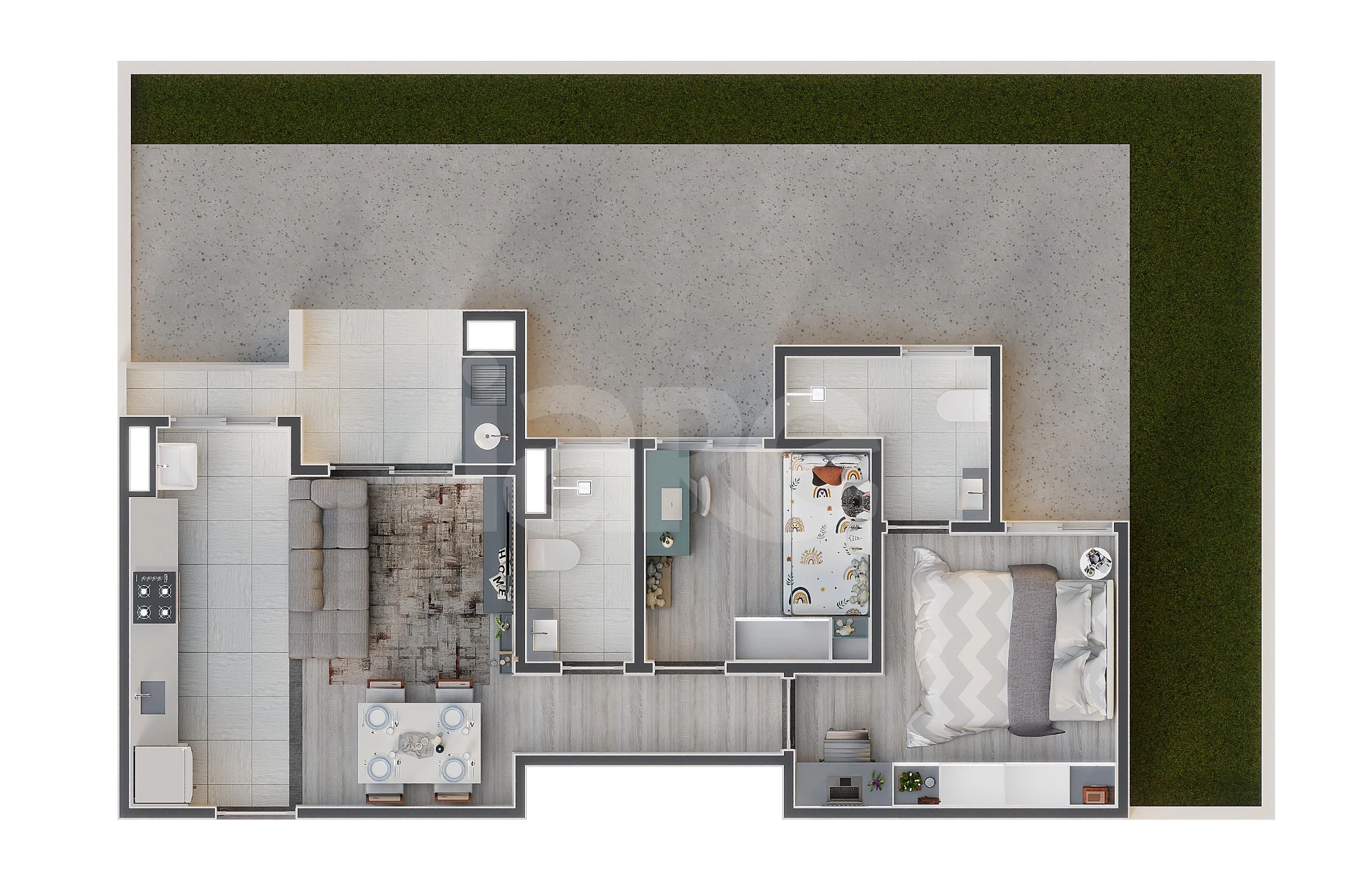 Planta — Apartamento 52,83 m²