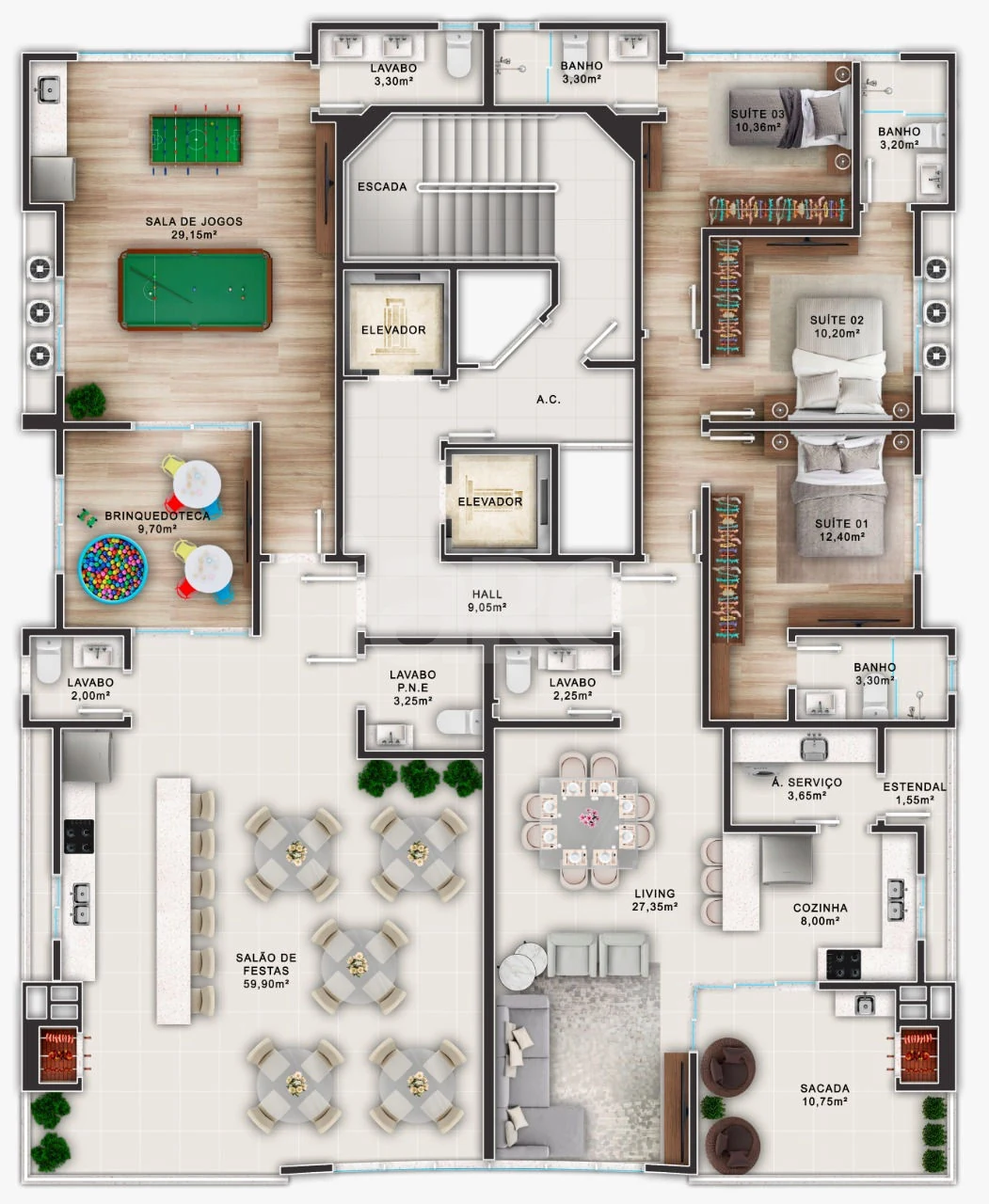 Planta — Pavimento lazer 1