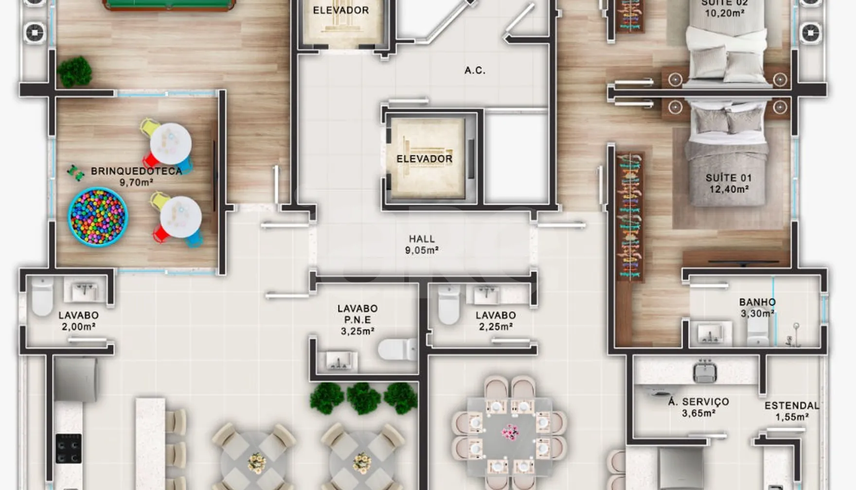 Planta — Pavimento lazer 1
