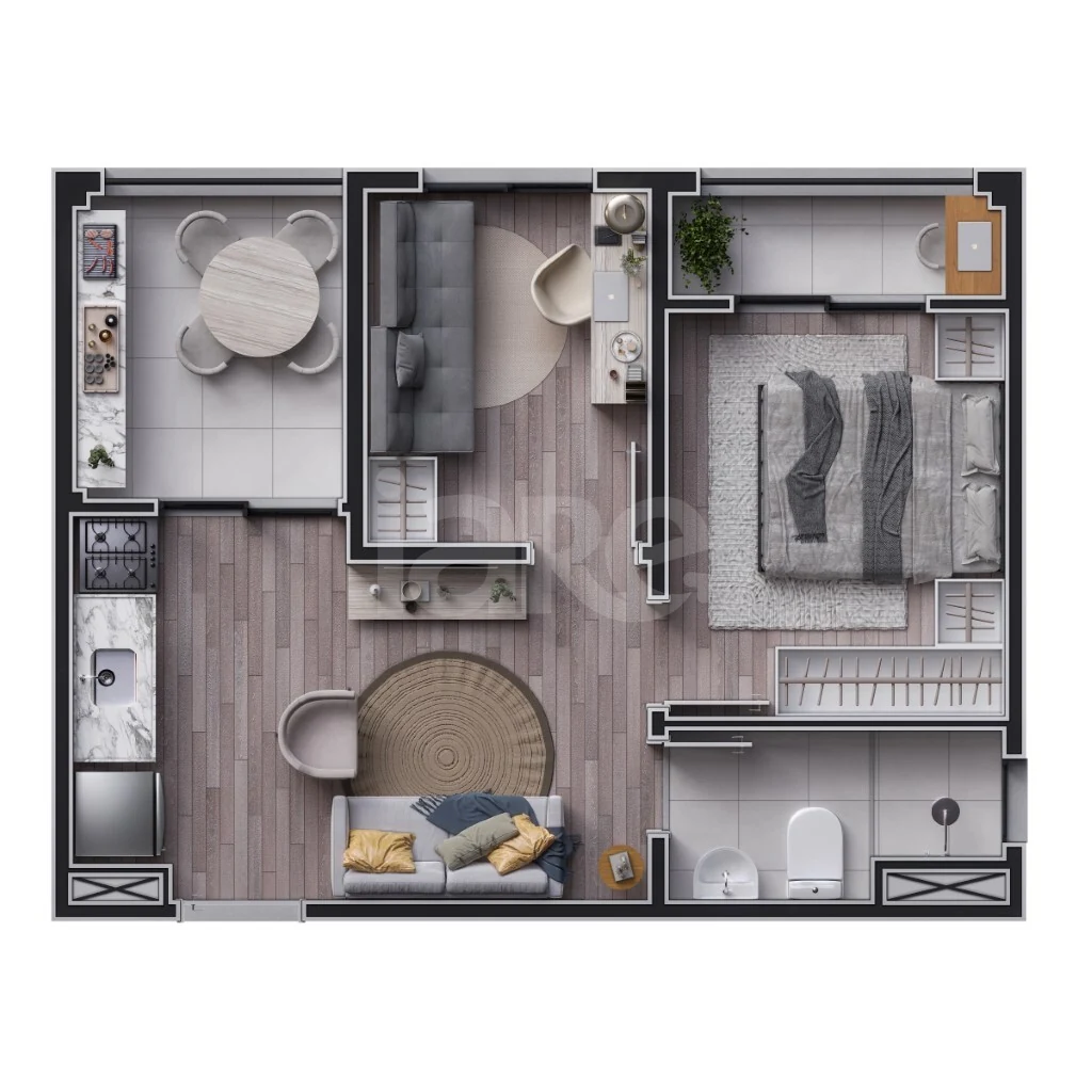 Planta — Apartamento 36,38 m²