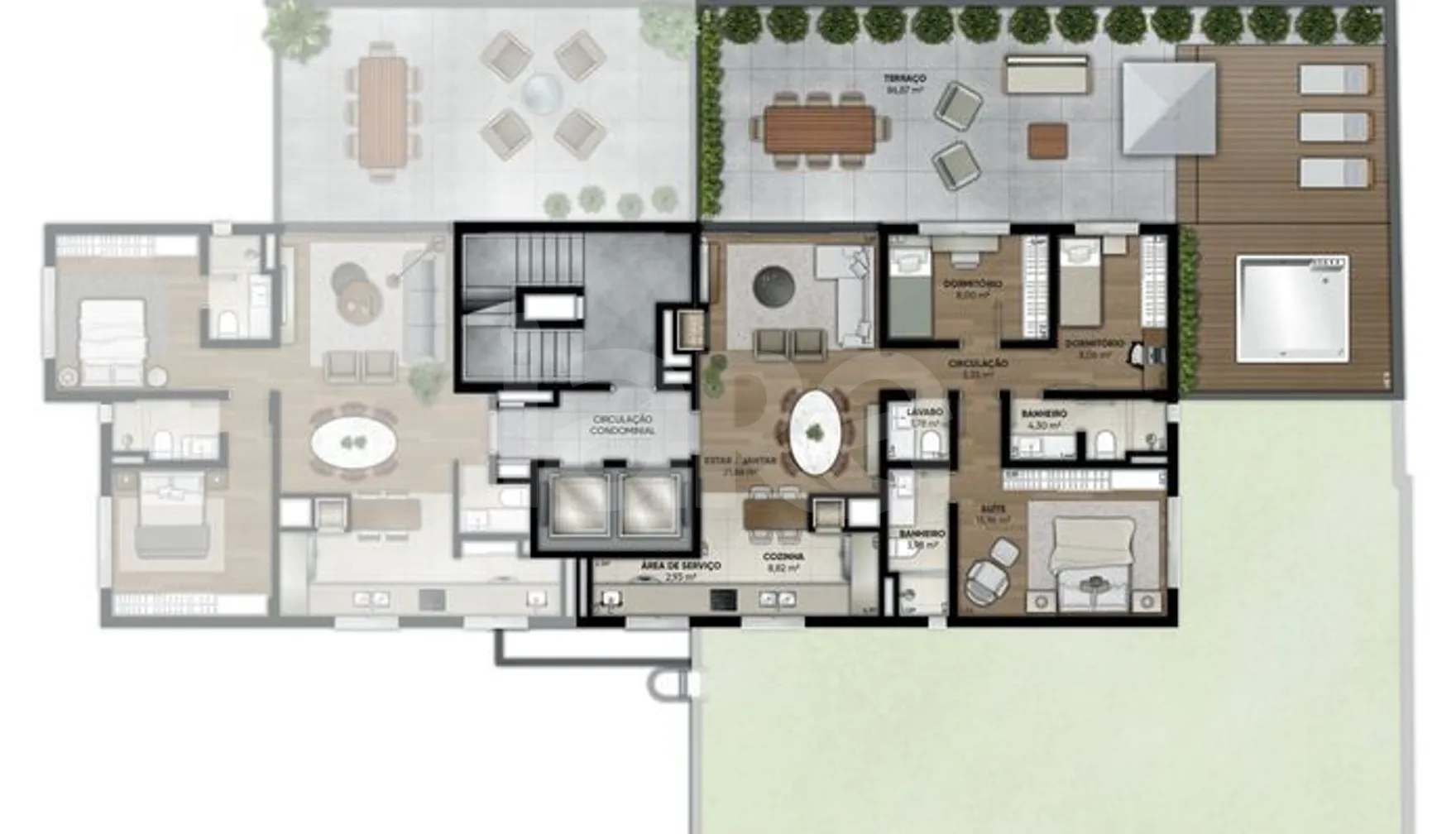 Planta — Garden 191,84 m²