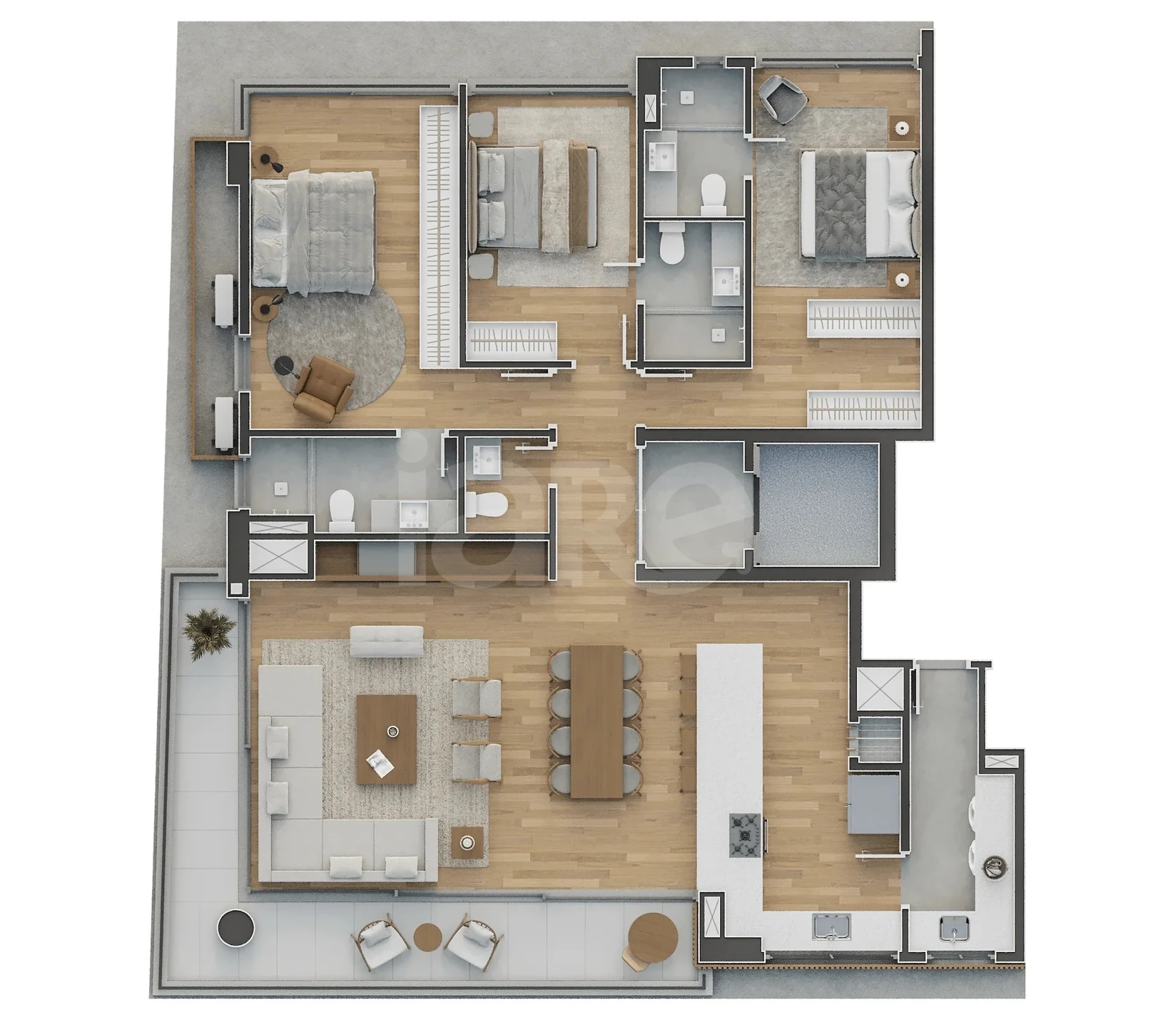 Planta — Apartamento 157,62 m²