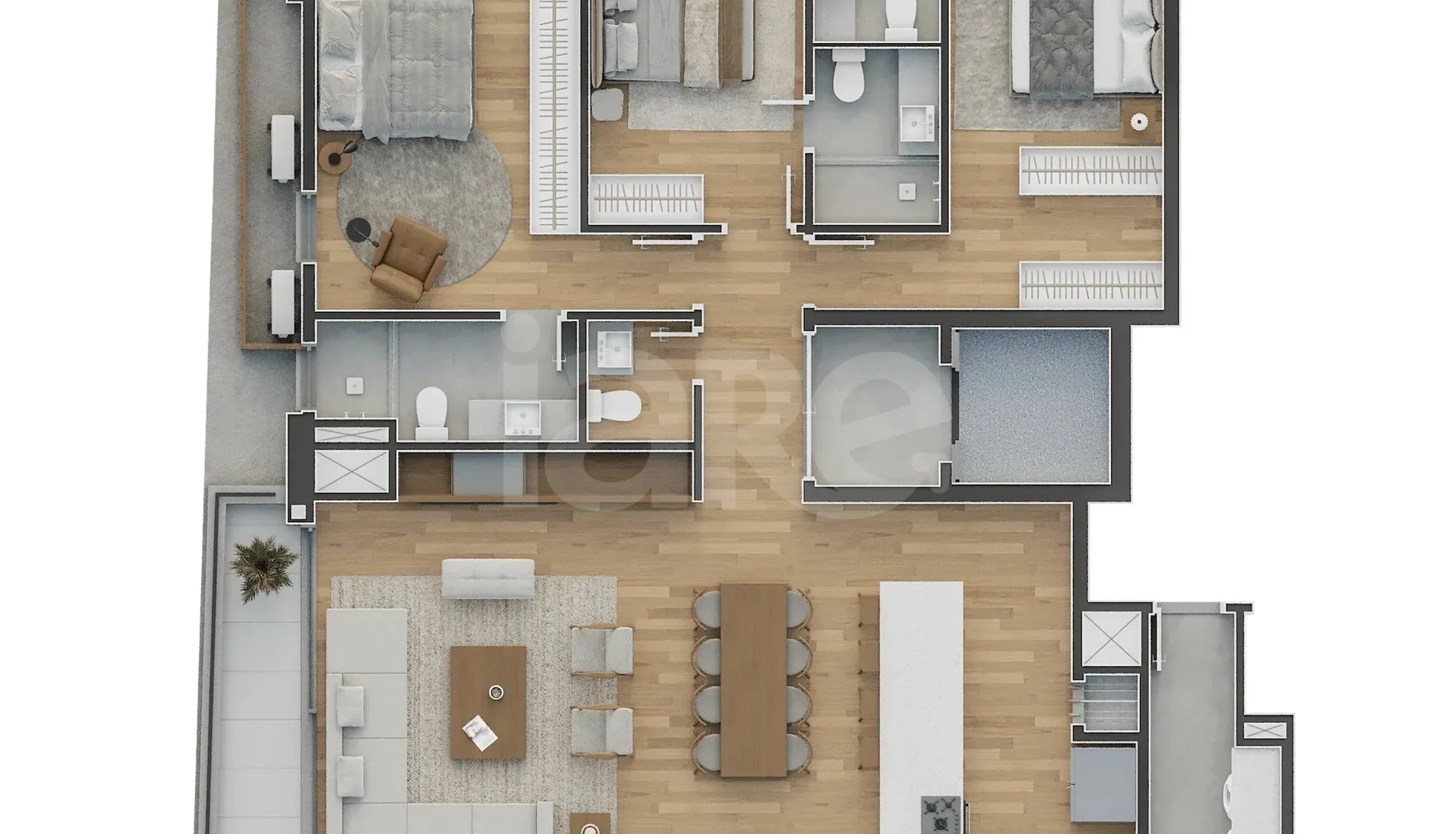 Planta — Apartamento 157,62 m²