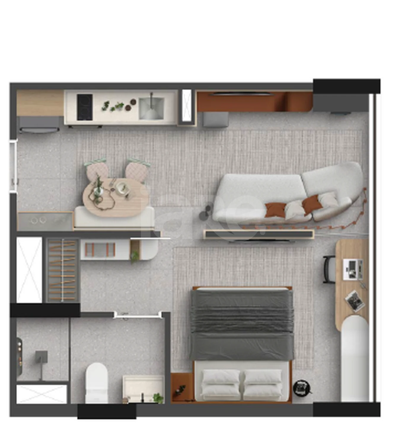 Planta — Apartamento 34,33 m²