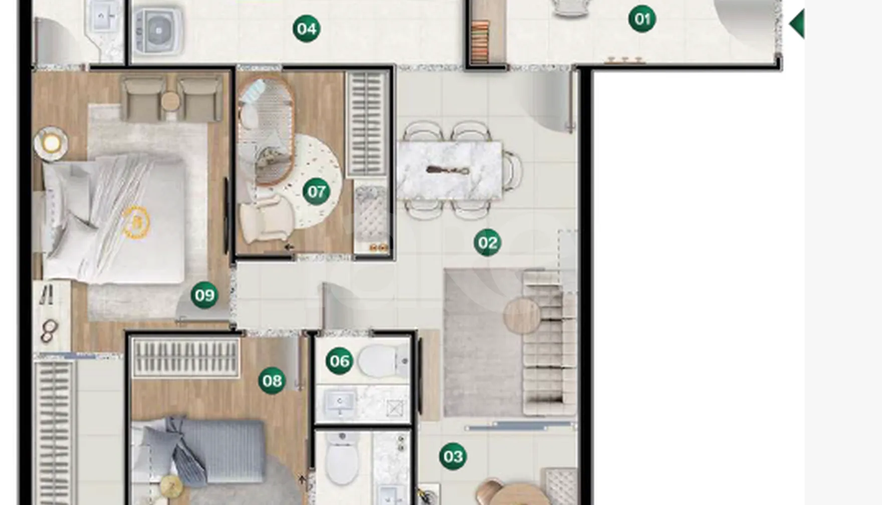 Planta — Apartamento 70 m²