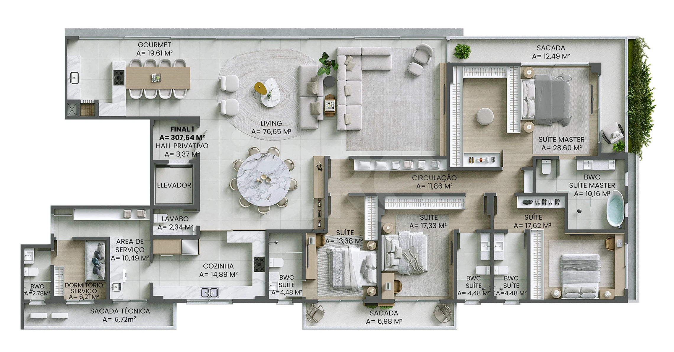 Planta — Apartamento 307,64 m²