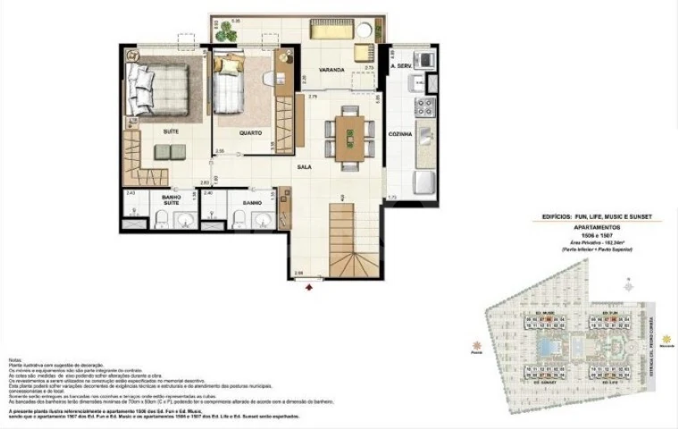 Planta — Cobertura Duplex 162,23 m²