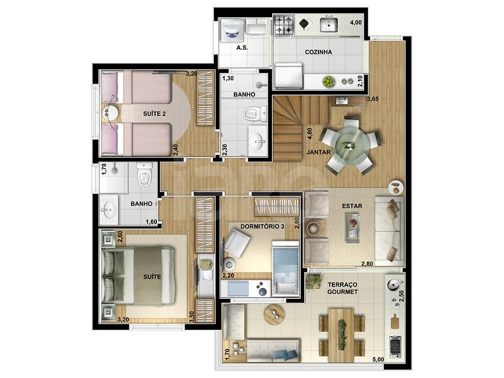 Planta — Cobertura Duplex 152,69 m²