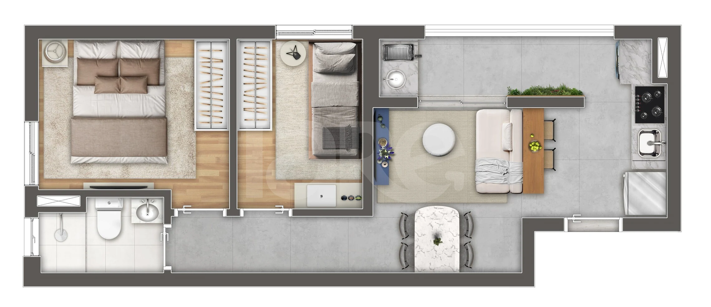 Planta — Apartamento 39,34 m²