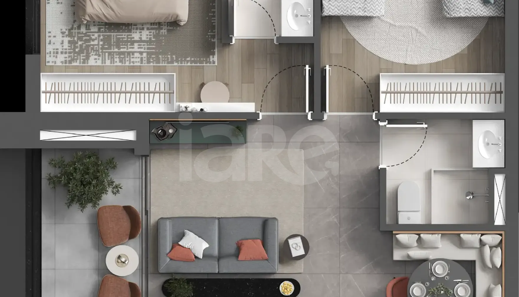 Planta — Apartamento 59,48 m²