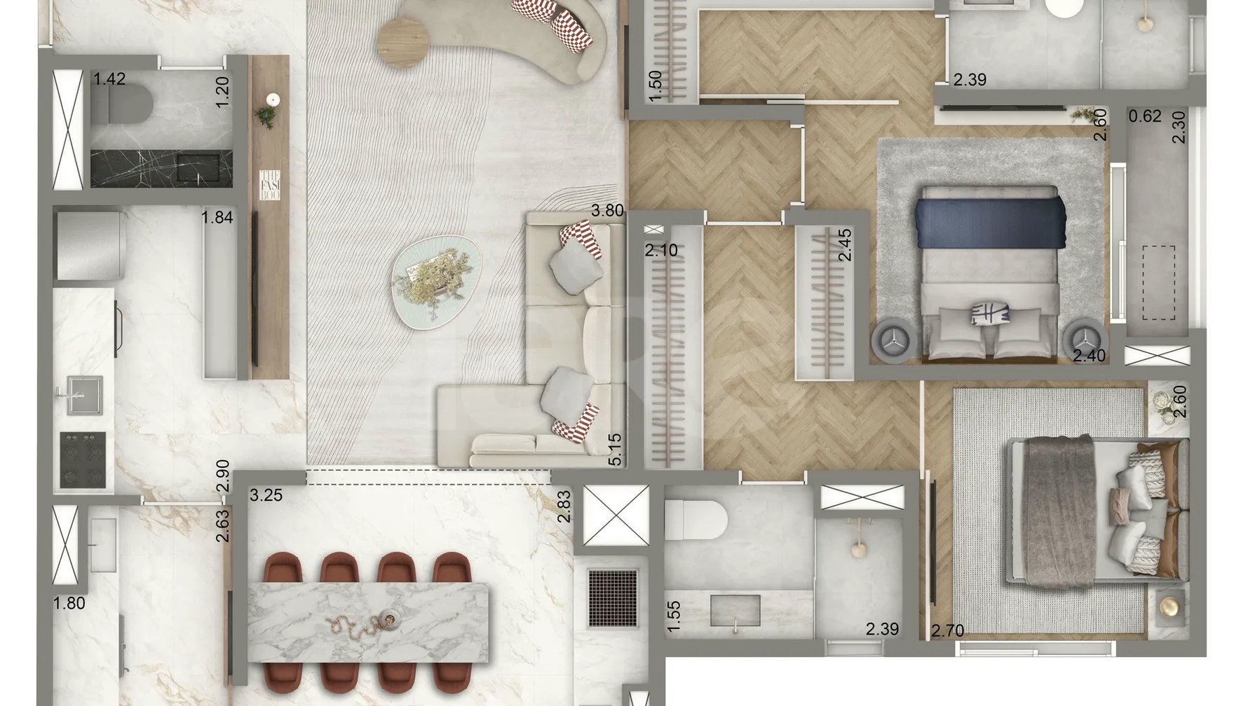 Planta — Apartamento 89 m²