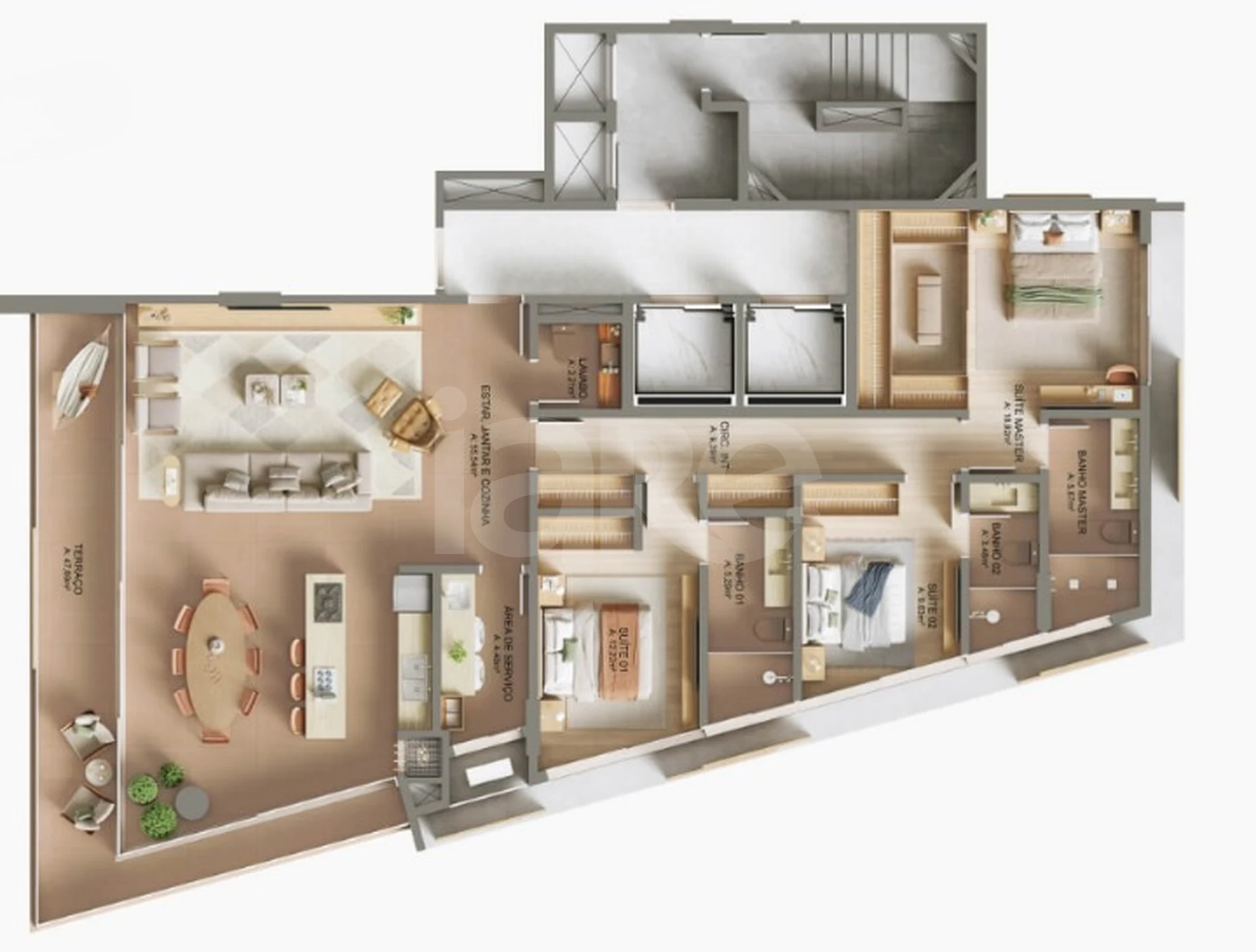 Planta — Apartamento 166,38 m²